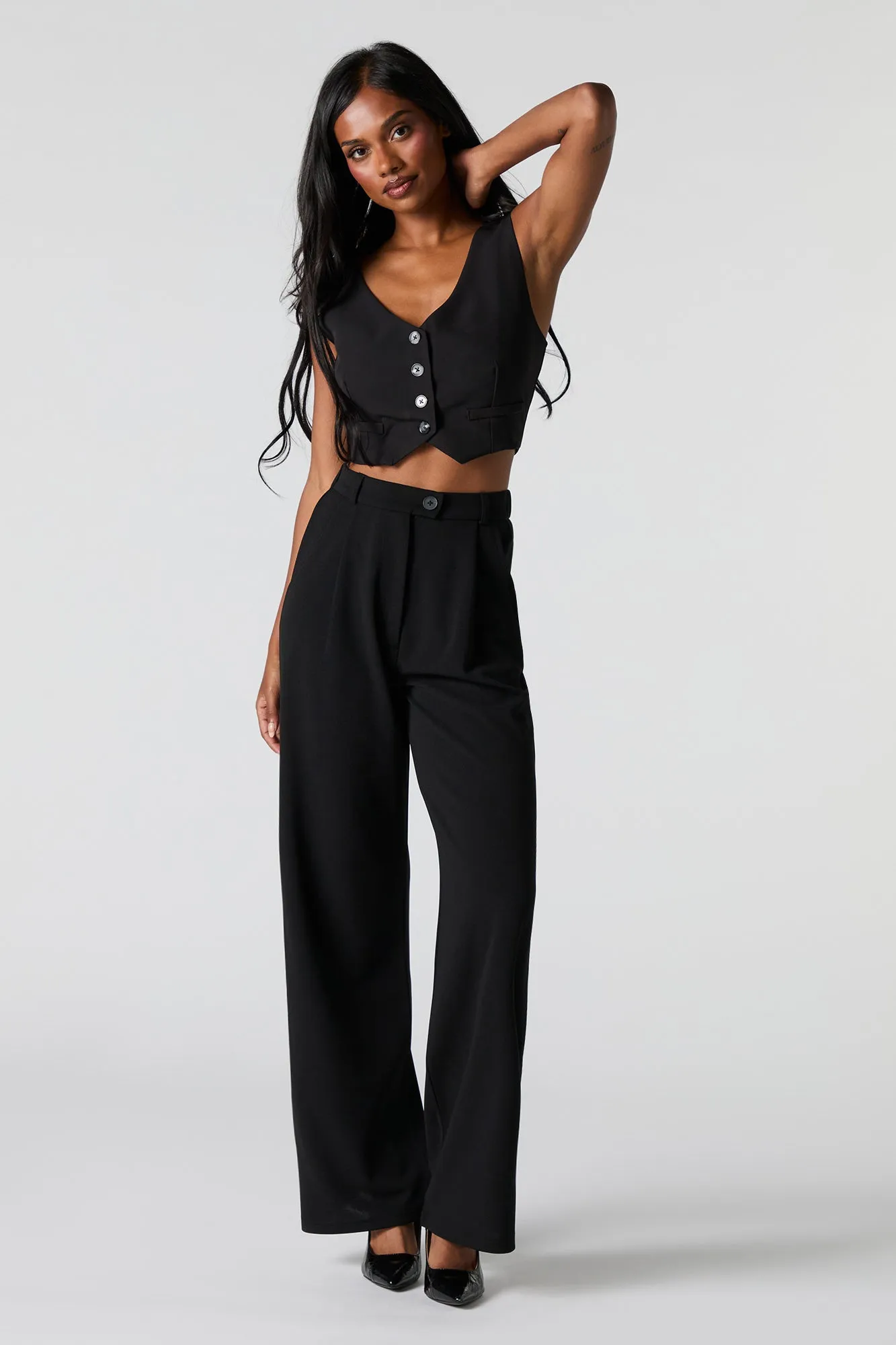 Crepe Straight Leg Dress Pant sold by Urban Planet product image thumbnail 4