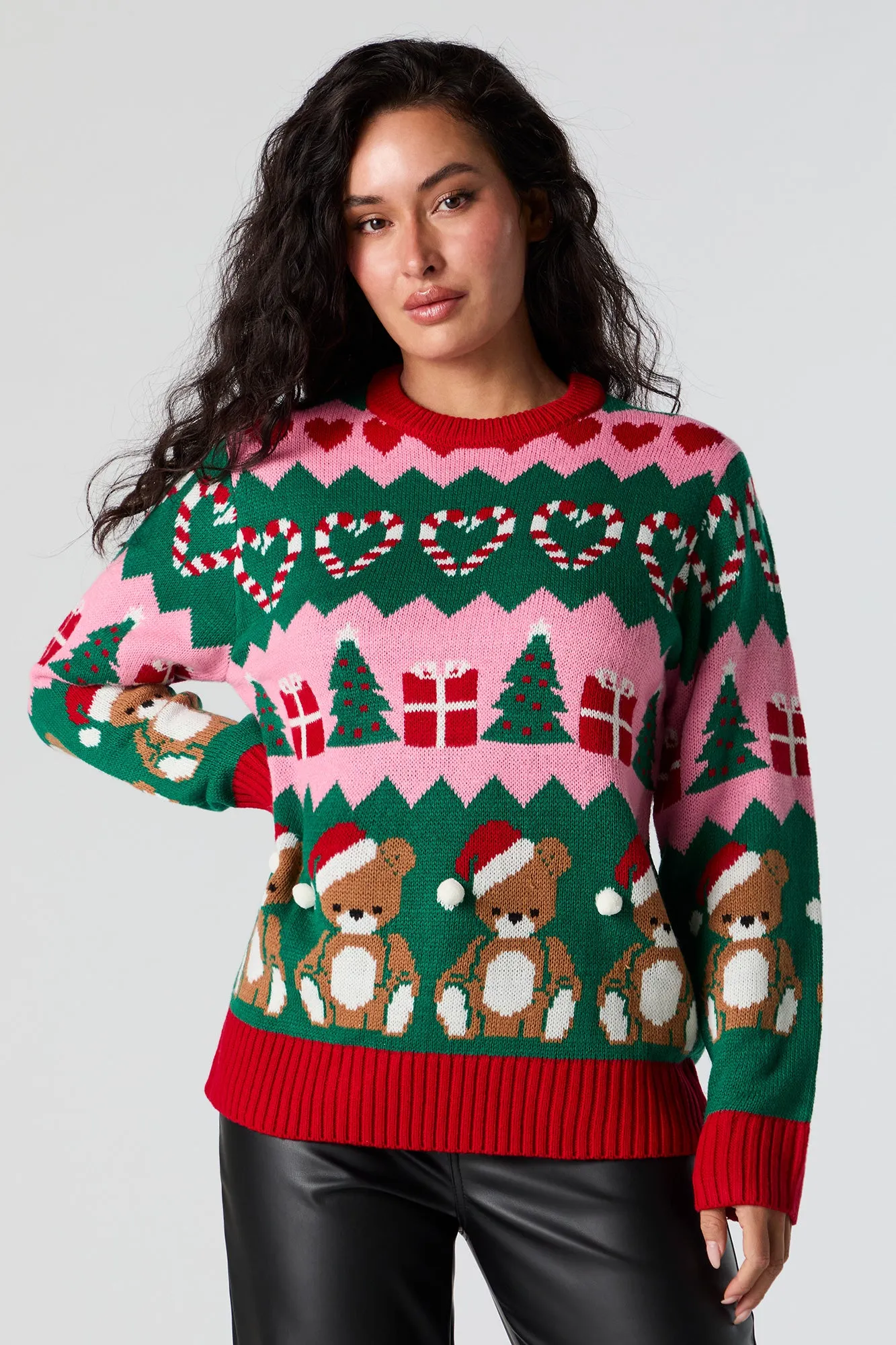3D Santa Hat Fairisle Christmas Sweater sold by Urban Planet