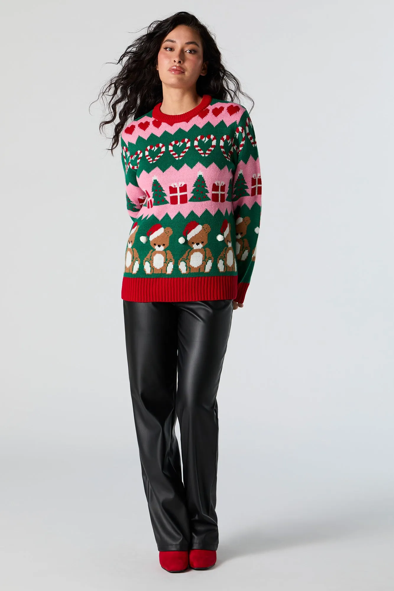 3D Santa Hat Fairisle Christmas Sweater sold by Urban Planet product image thumbnail 3