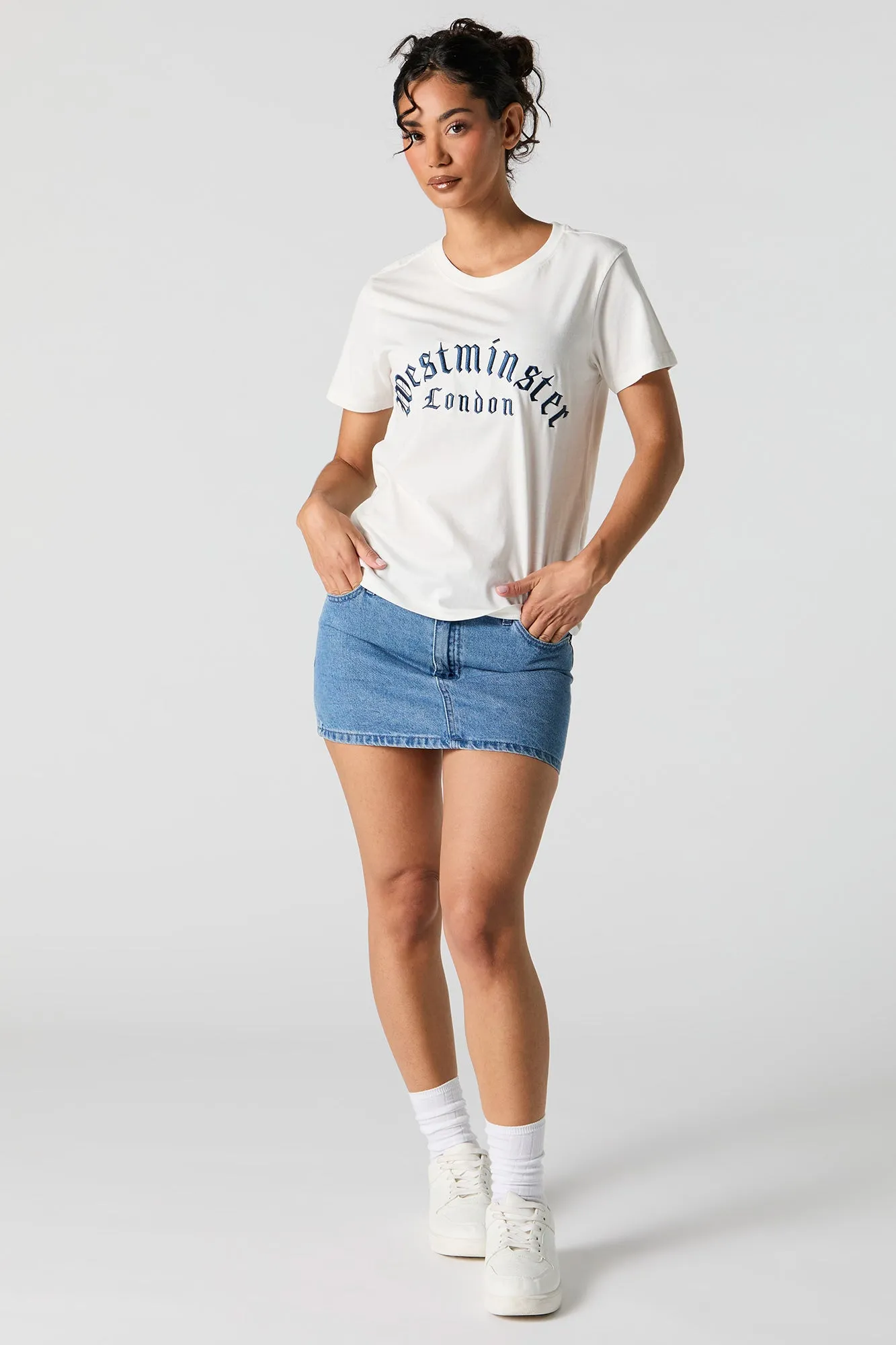 Westminster London Embroidered Boyfriend T-Shirt sold by Urban Planet product image thumbnail 3