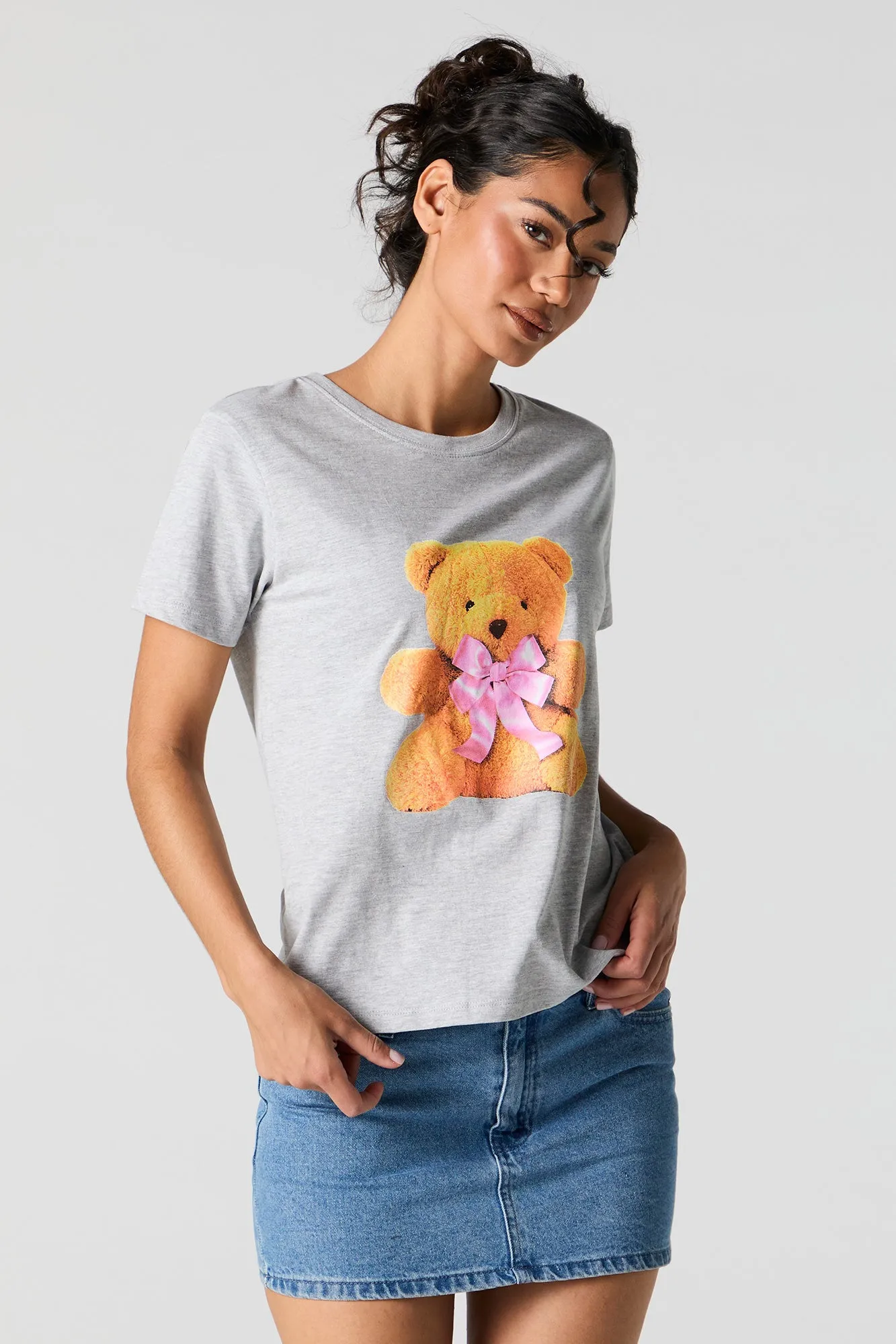 Bow Bear Graphic Boyfriend T-Shirt sold by Urban Planet