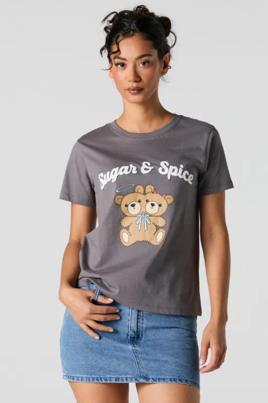 T-shirt coupe garçonne à imprimé matelassé Sugar & Spice sold by Urban Planet