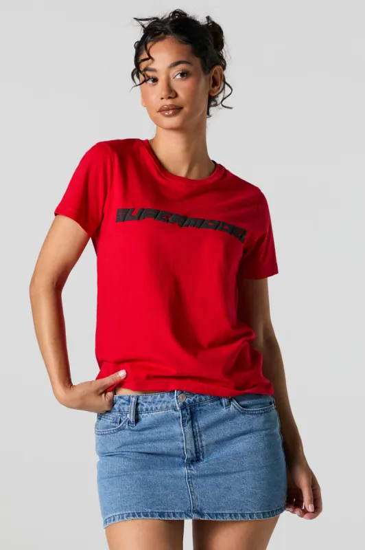 T-shirt coupe garçonne à imprimé matelassé Supermodel sold by Urban Planet