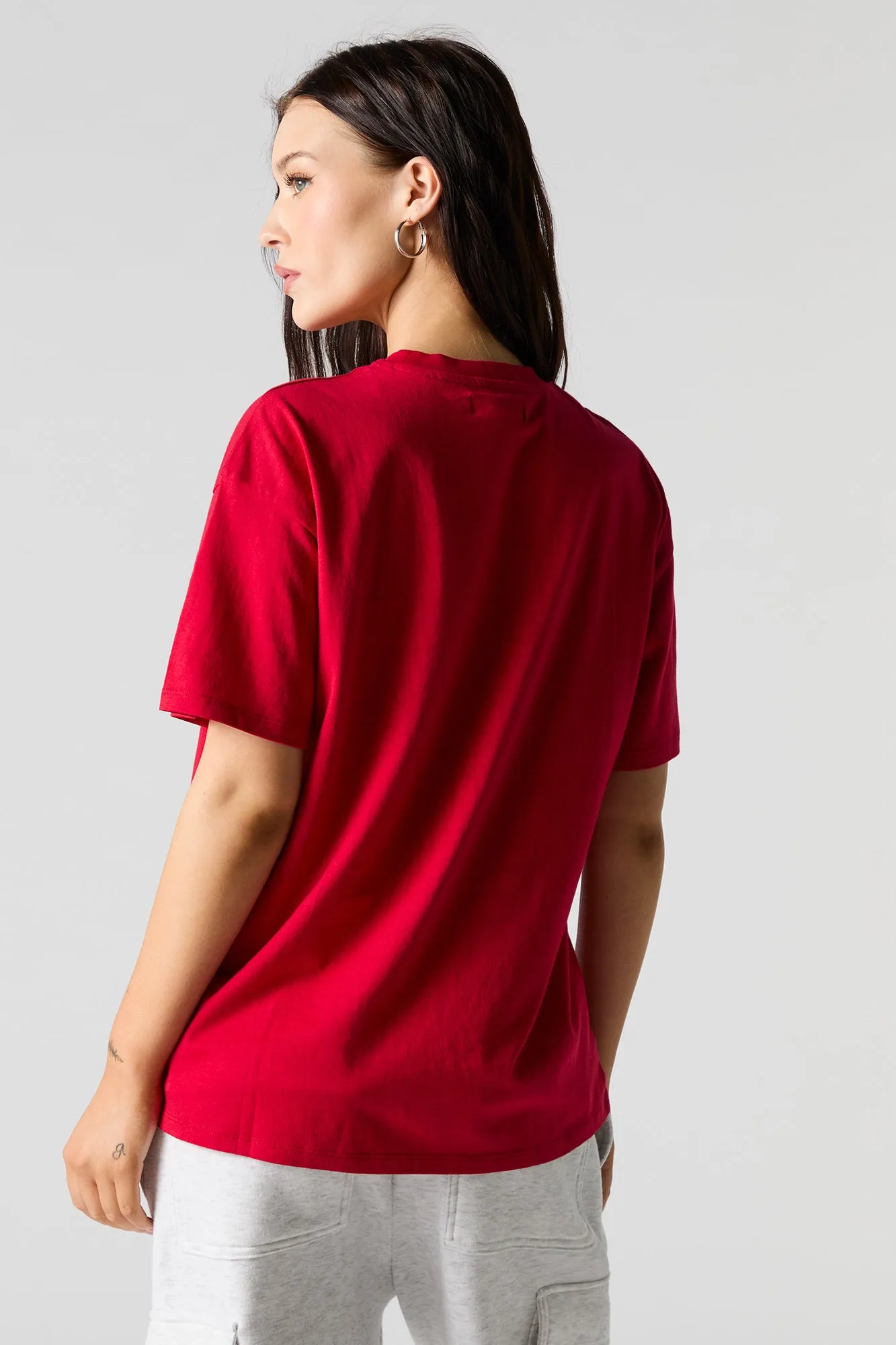 T-shirt de coupe garçonne rouge à imprimé New York sold by Urban Planet product image thumbnail 2