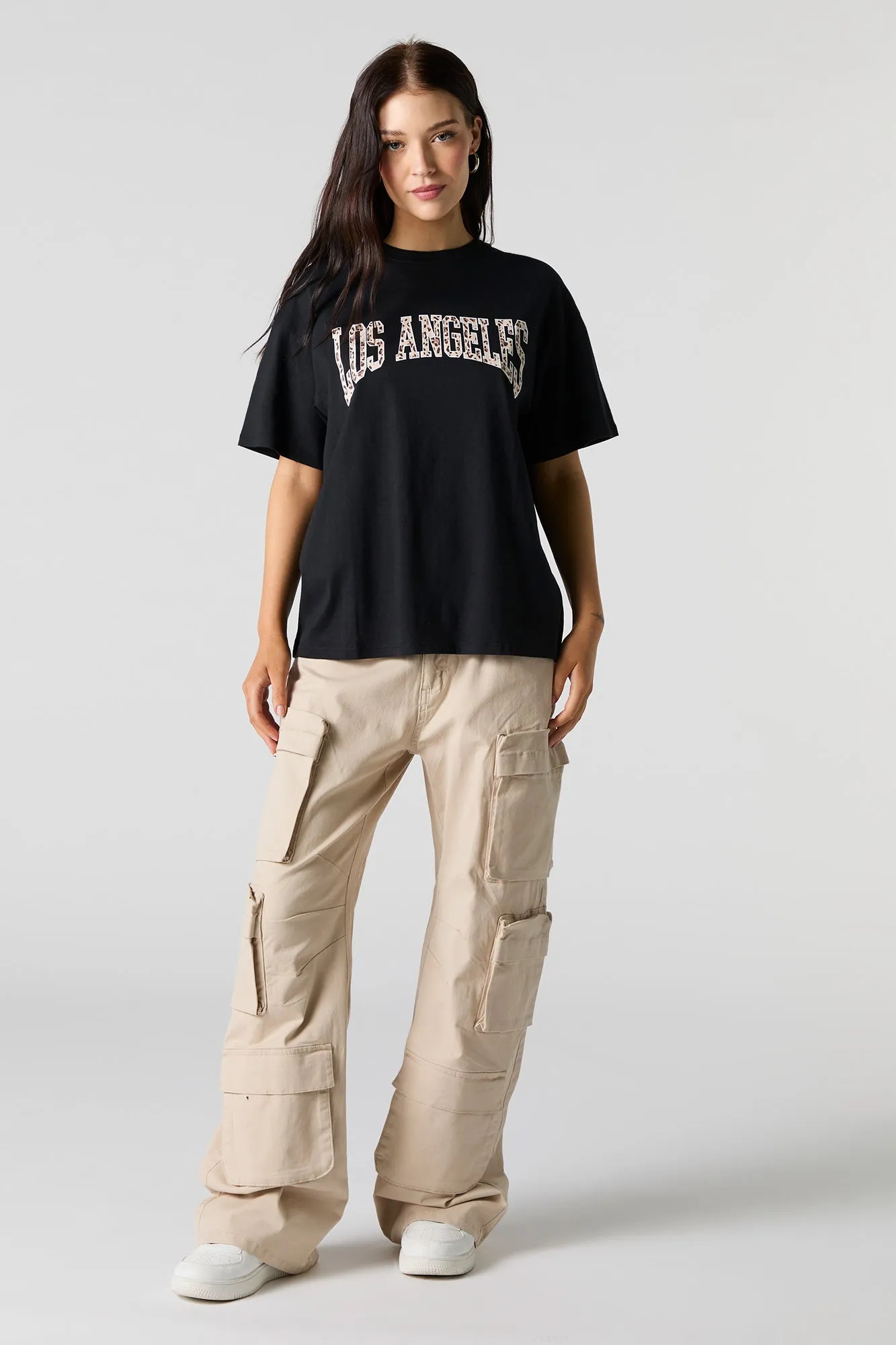Leopard Los Angeles Graphic Boyfriend T-Shirt sold by Urban Planet product image thumbnail 3