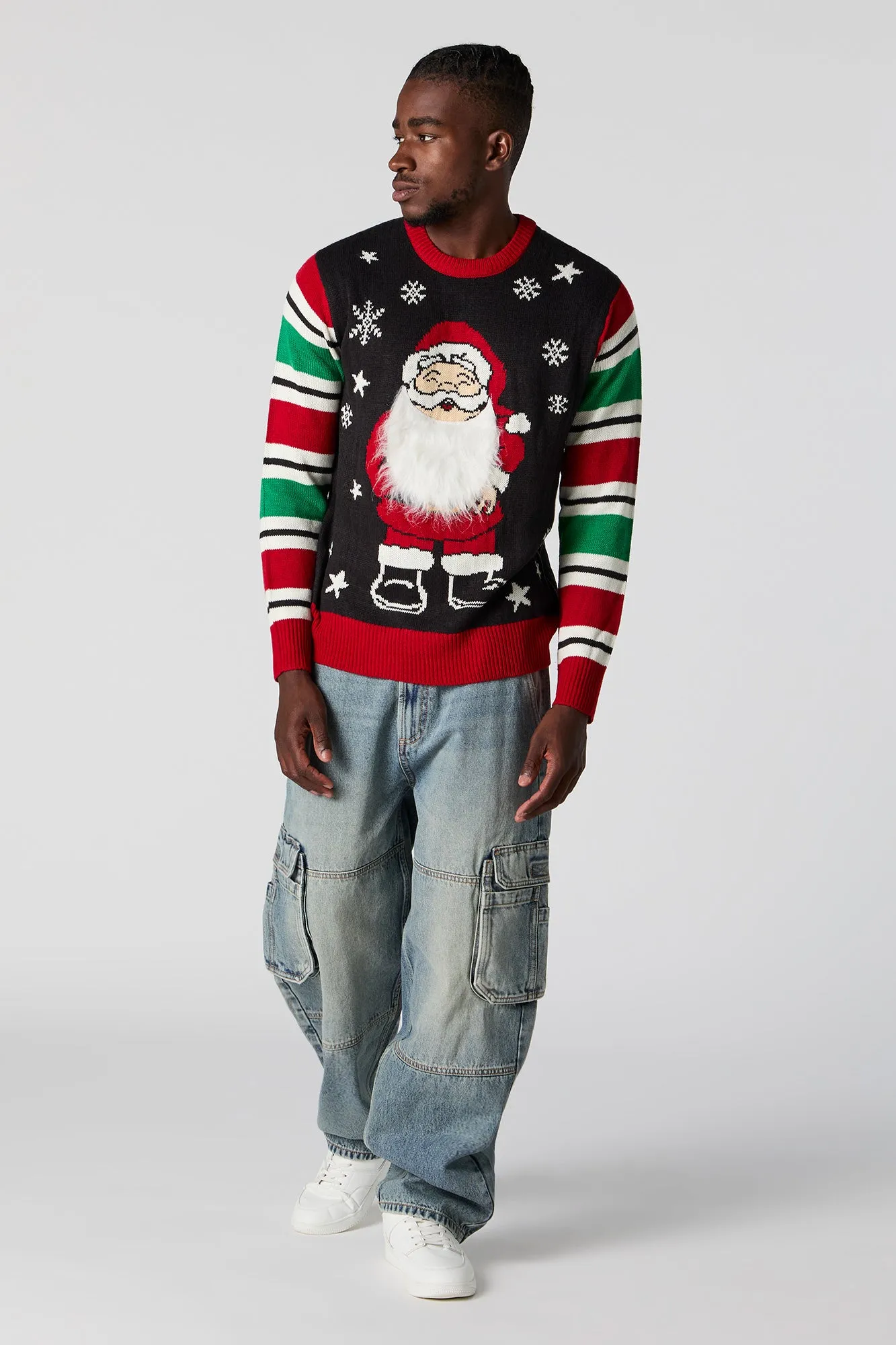 3D Santa Beard Ugly Christmas Sweater sold by Urban Planet product image thumbnail 3