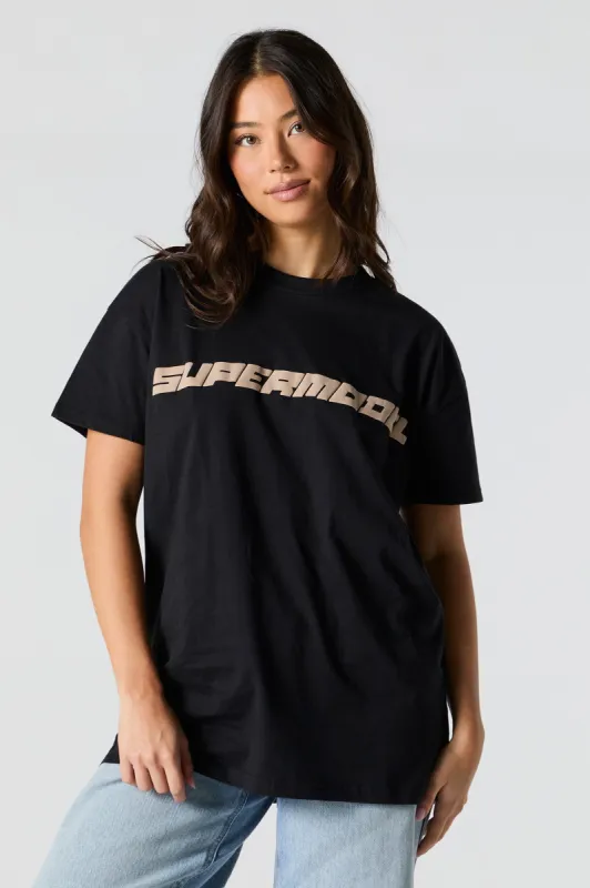 Supermodel Puff Print Tunic T-Shirt sold by Urban Planet