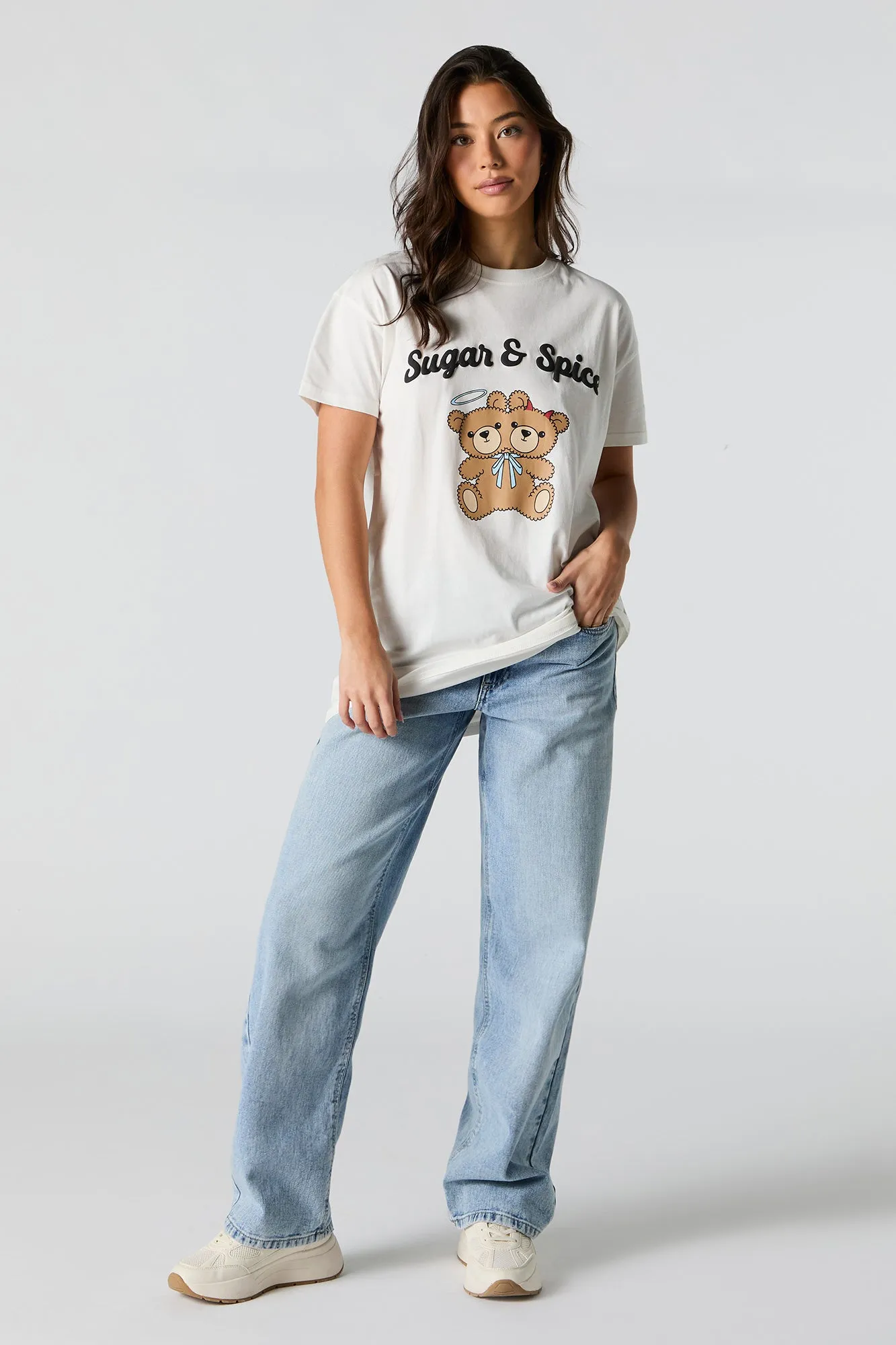 Sugar & Spice Puff Print Graphic Tunic T-Shirt sold by Urban Planet product image thumbnail 3