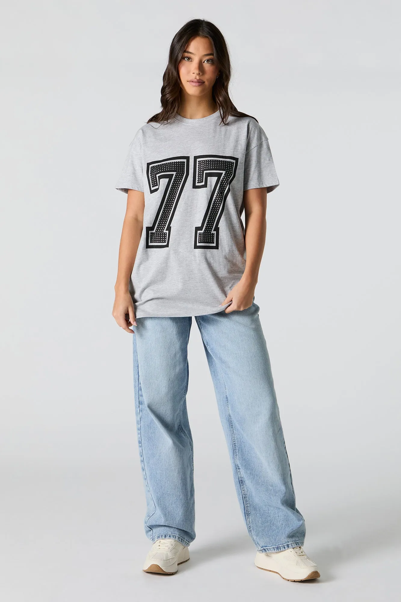 77 Rhinestone Graphic Tunic T-Shirt sold by Urban Planet product image thumbnail 3