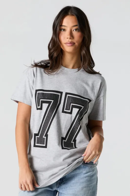 77 Rhinestone Graphic Tunic T-Shirt sold by Urban Planet