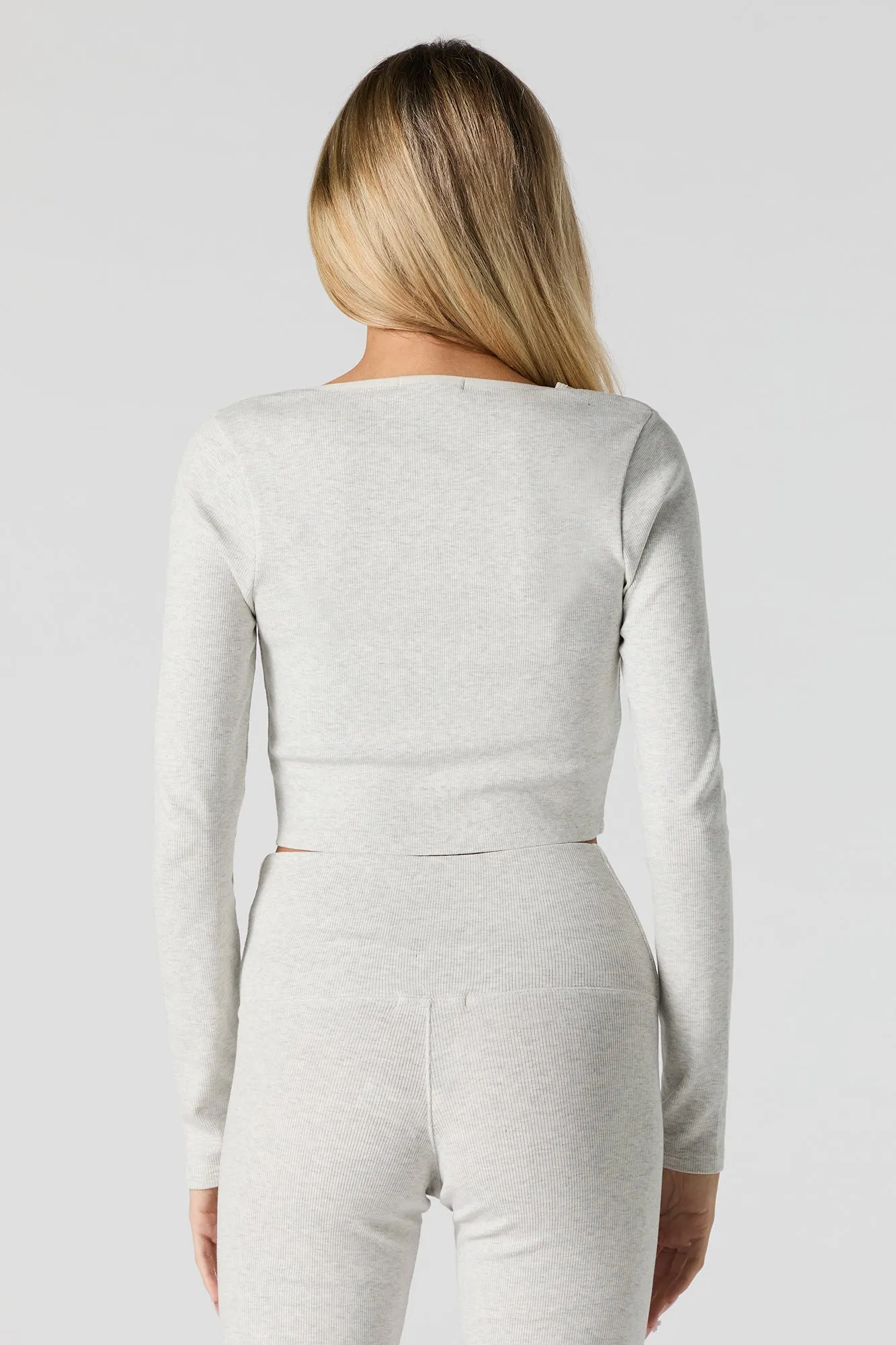 Haut Active côtelé à manches longues avec fermeture à glissière double sold by Urban Planet product image thumbnail 2