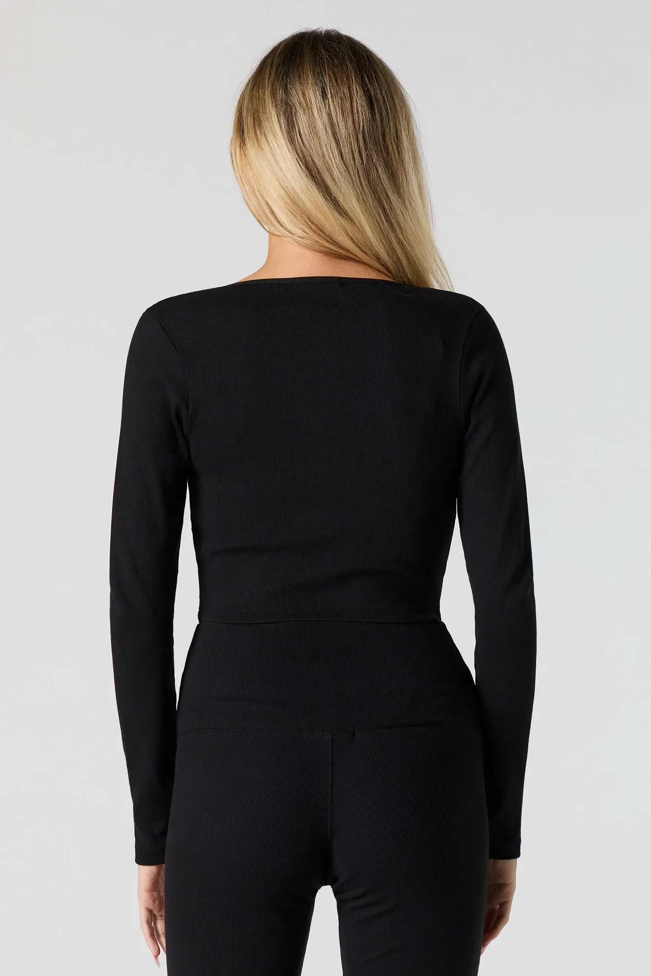 Haut Active côtelé à manches longues avec fermeture à glissière double sold by Urban Planet product image thumbnail 5