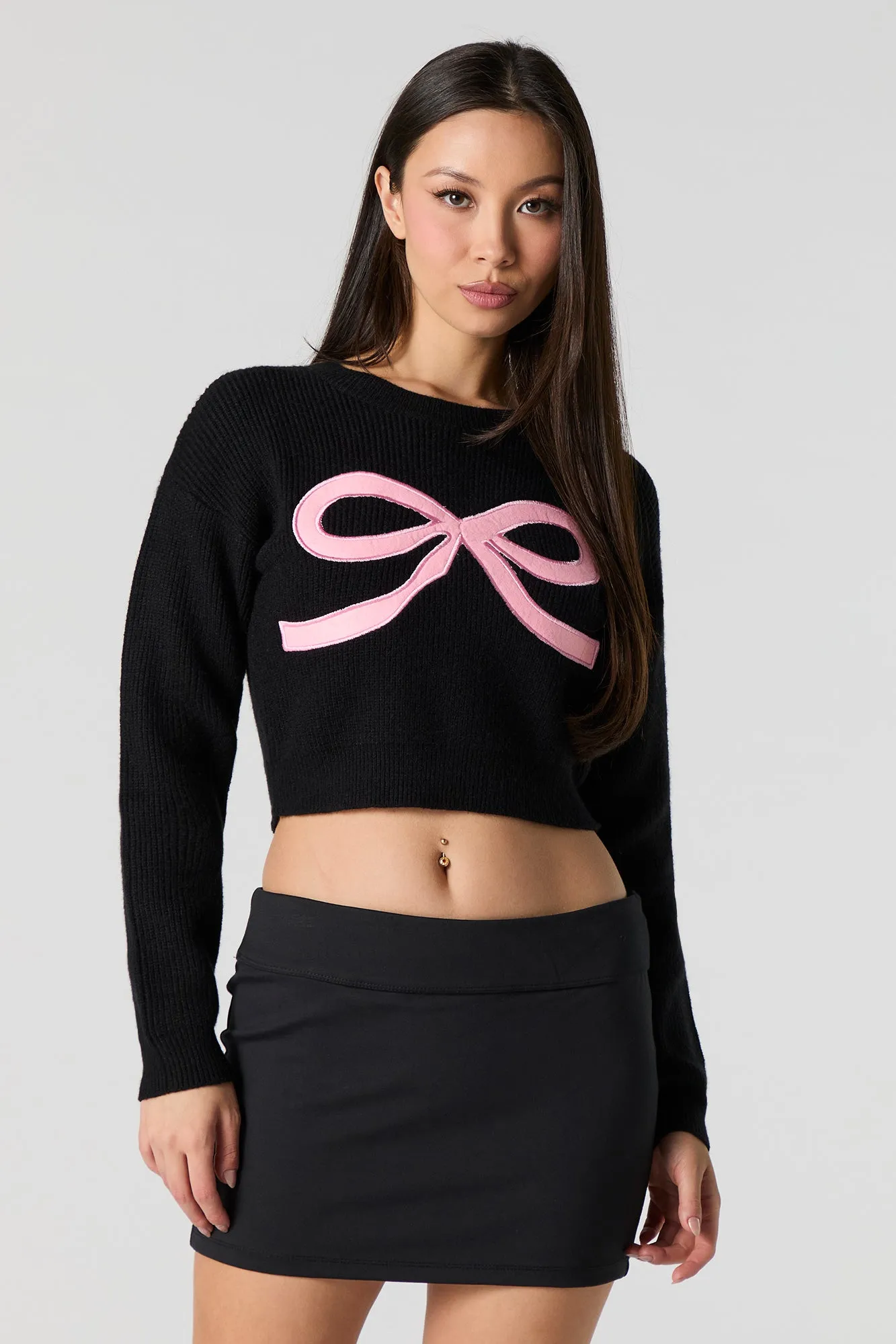 Embroidered Ribbed Knit Cropped Sweater sold by Urban Planet product image thumbnail 4
