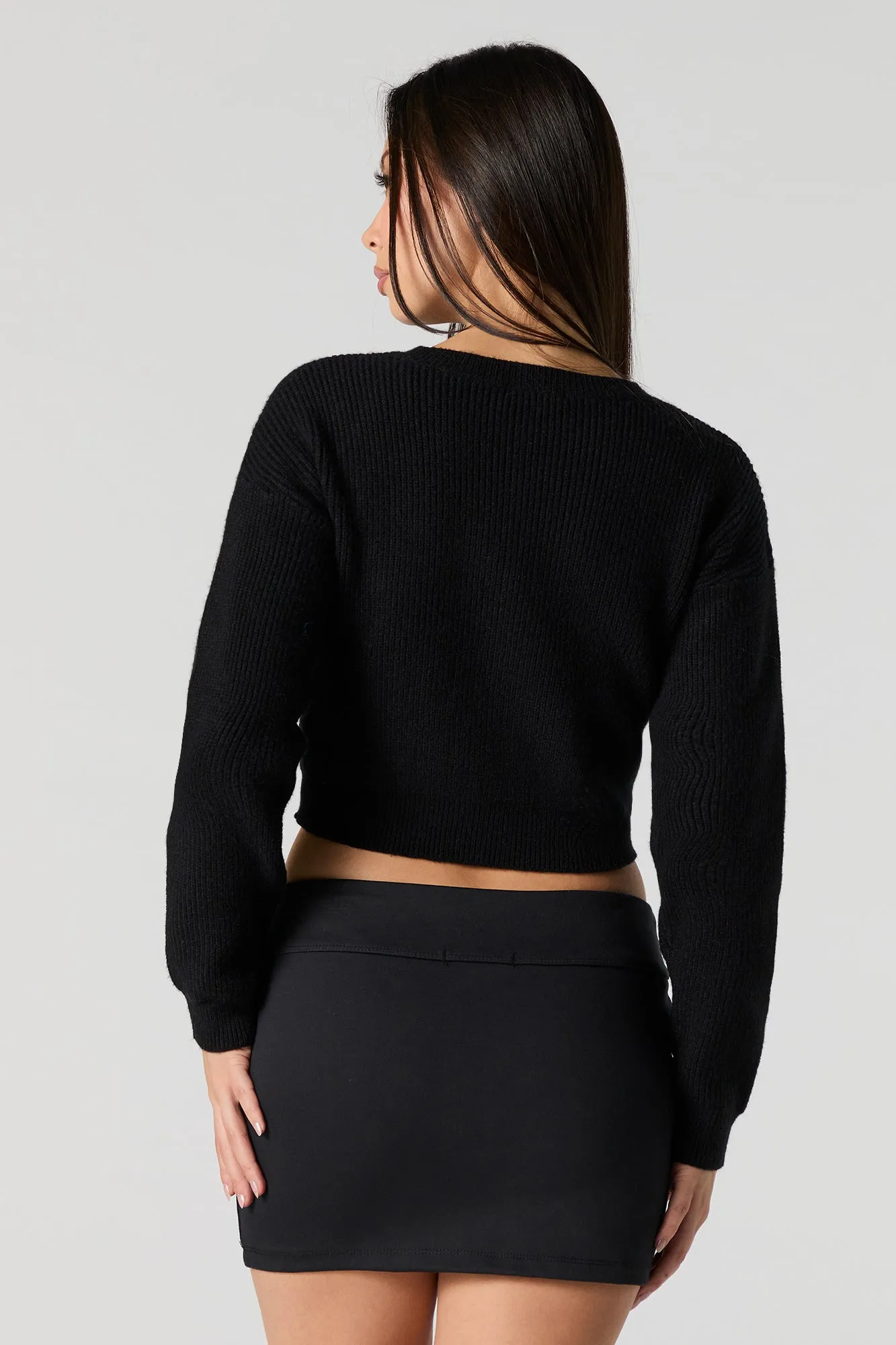Embroidered Ribbed Knit Cropped Sweater sold by Urban Planet product image thumbnail 5