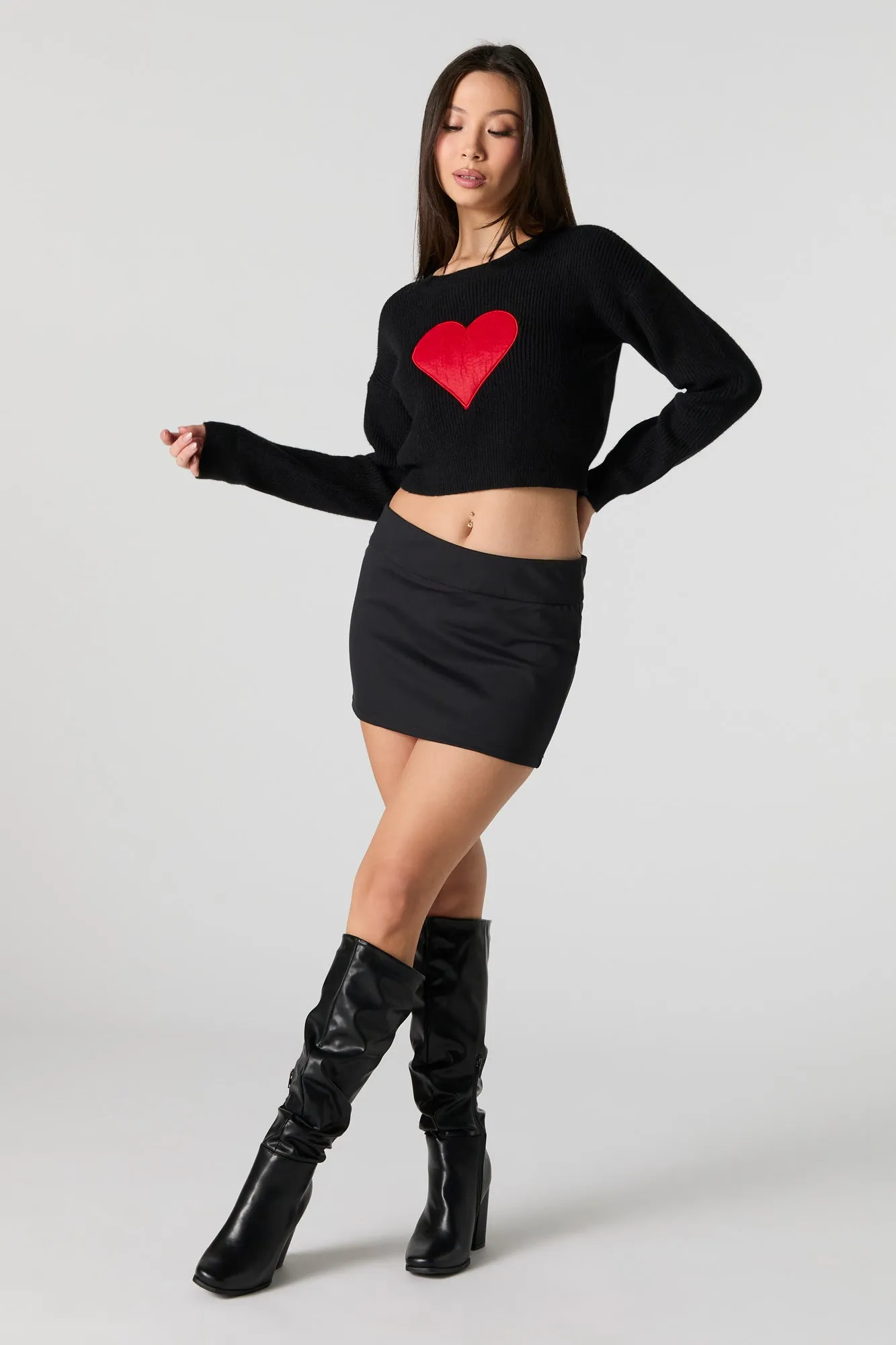 Embroidered Ribbed Knit Cropped Sweater sold by Urban Planet product image thumbnail 3