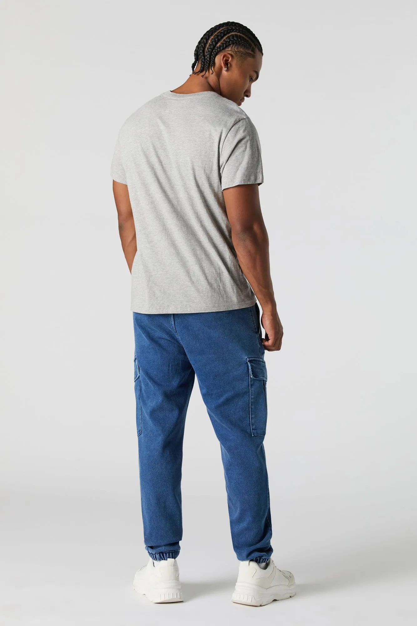 Jogger cargo en denim à taille coulissante sold by Urban Planet product image thumbnail 4