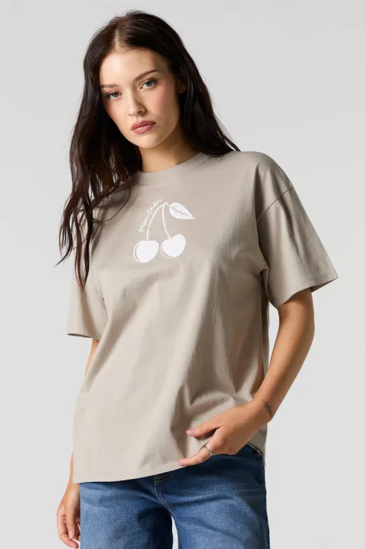 T-shirt de coupe garçonne à imprimé Mon Chéri sold by Urban Planet