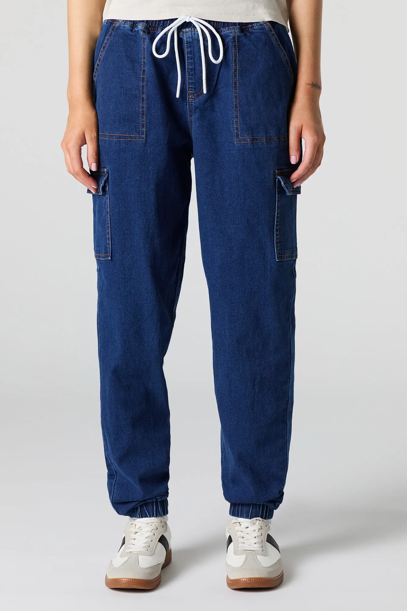 Denim Cargo Drawstring Jogger sold by Urban Planet product image thumbnail 2
