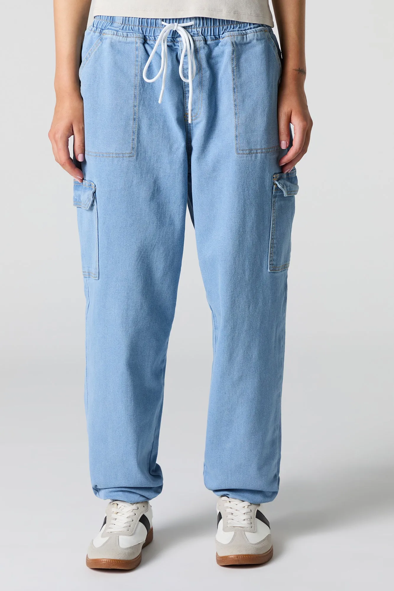 Denim Cargo Drawstring Jogger sold by Urban Planet product image thumbnail 5