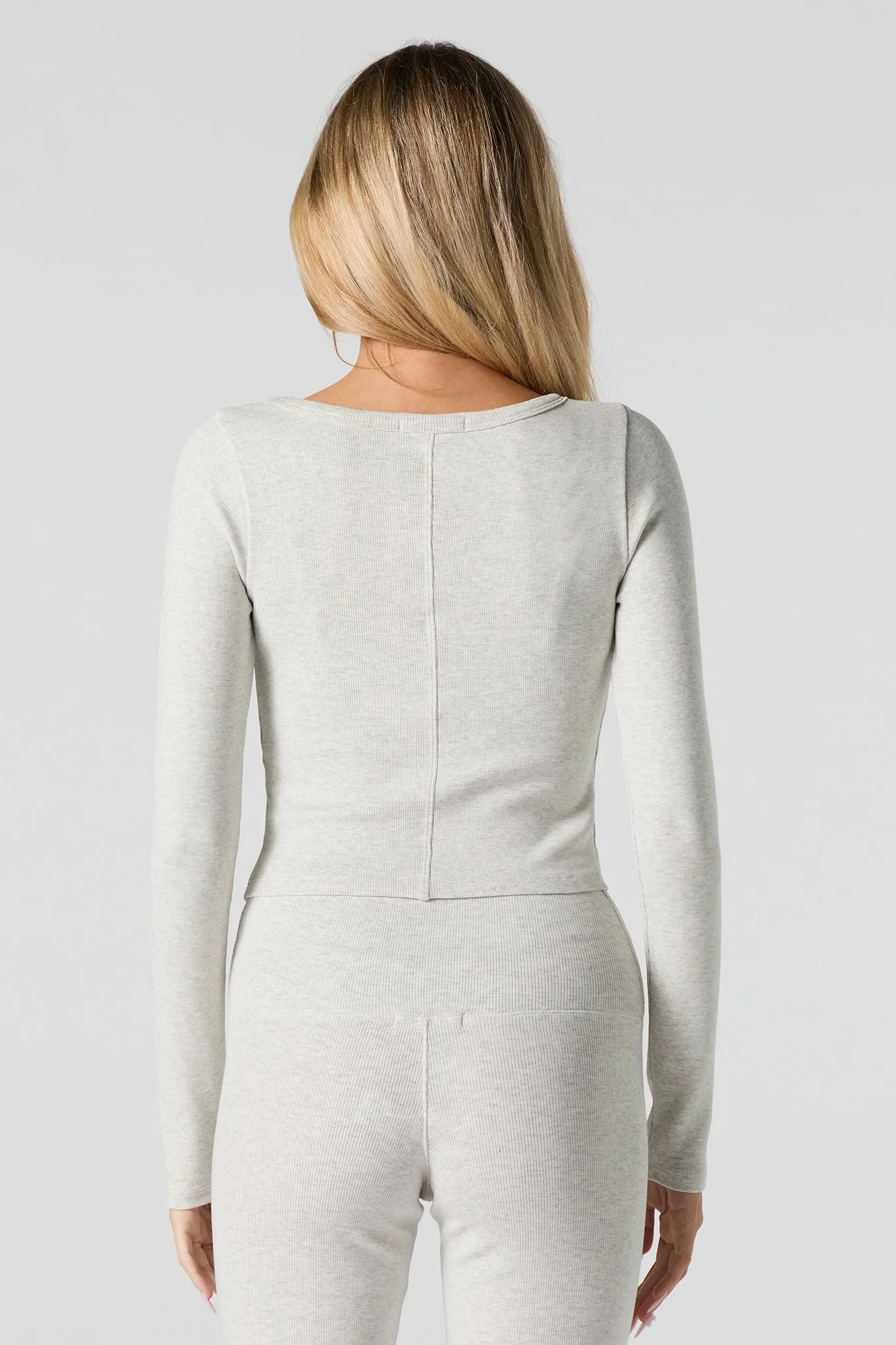 Ribbed Scoop Neck Long Sleeve Top sold by Urban Planet product image thumbnail 2