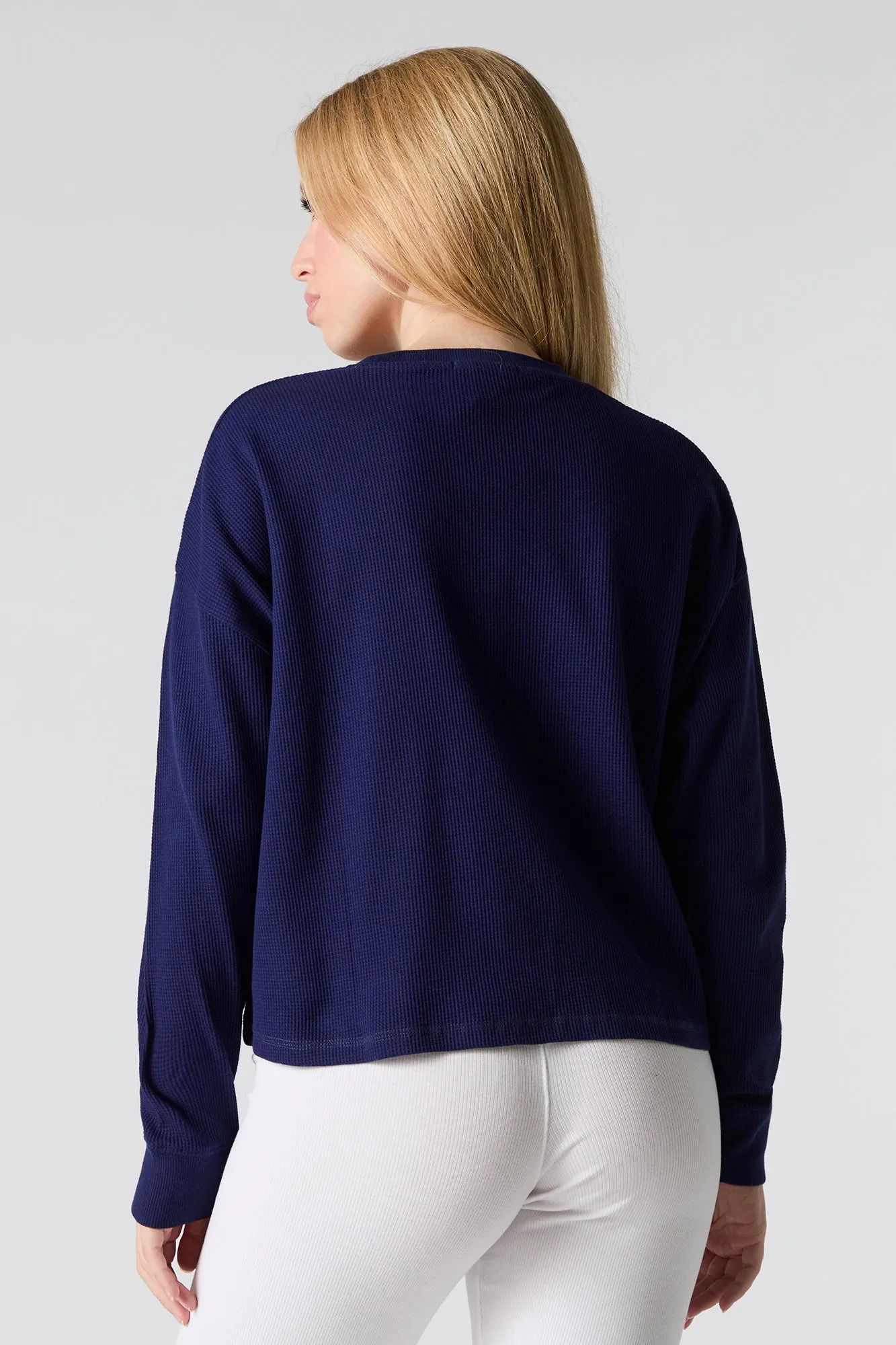 Waffle Knit Long Sleeve Top sold by Urban Planet product image thumbnail 2