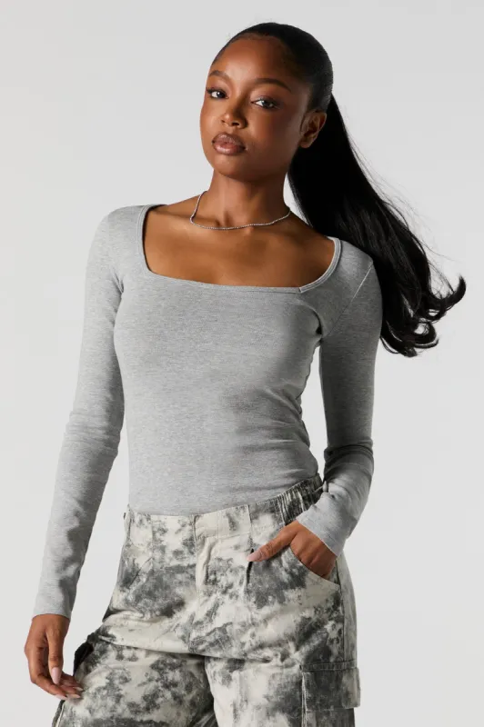 Square Neck Long Sleeve Bodysuit sold by Urban Planet