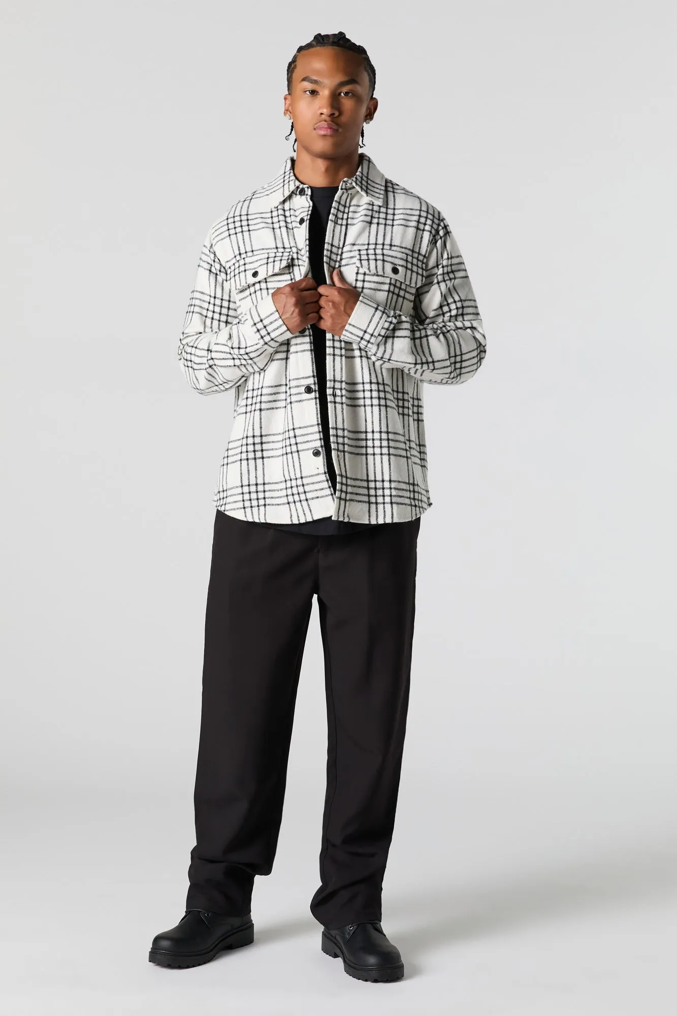 Plaid Print Button-Up Top sold by Urban Planet product image thumbnail 3