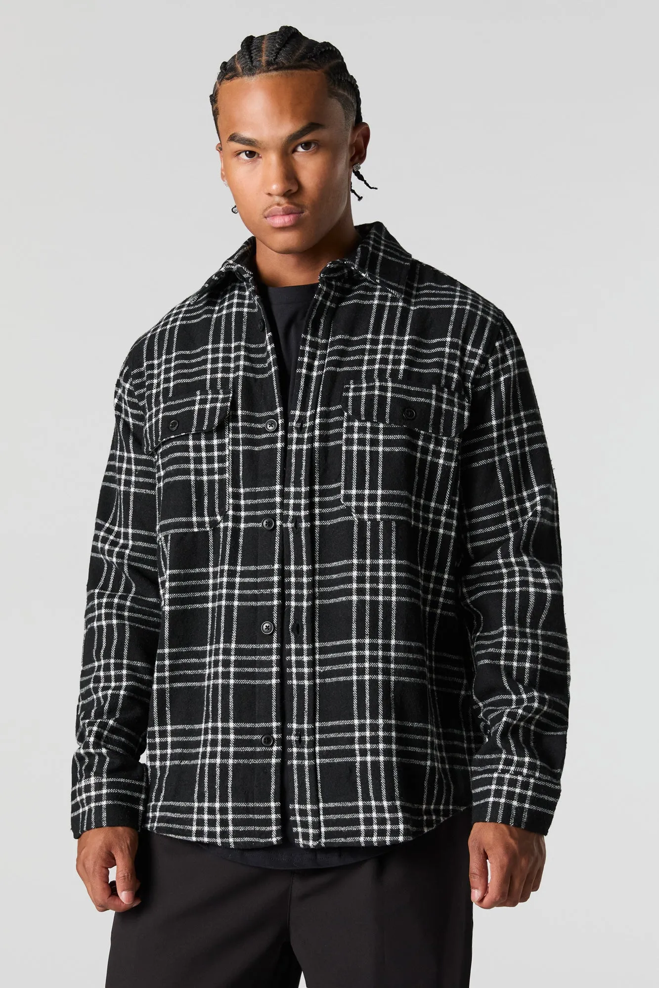 Plaid Print Button-Up Top sold by Urban Planet product image thumbnail 4