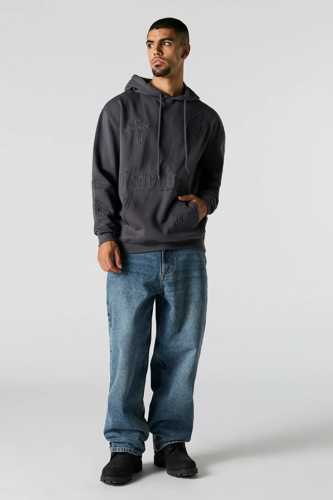 Haut à capuchon en moleton avec motif brodé Legendary sold by Urban Planet product image thumbnail 3