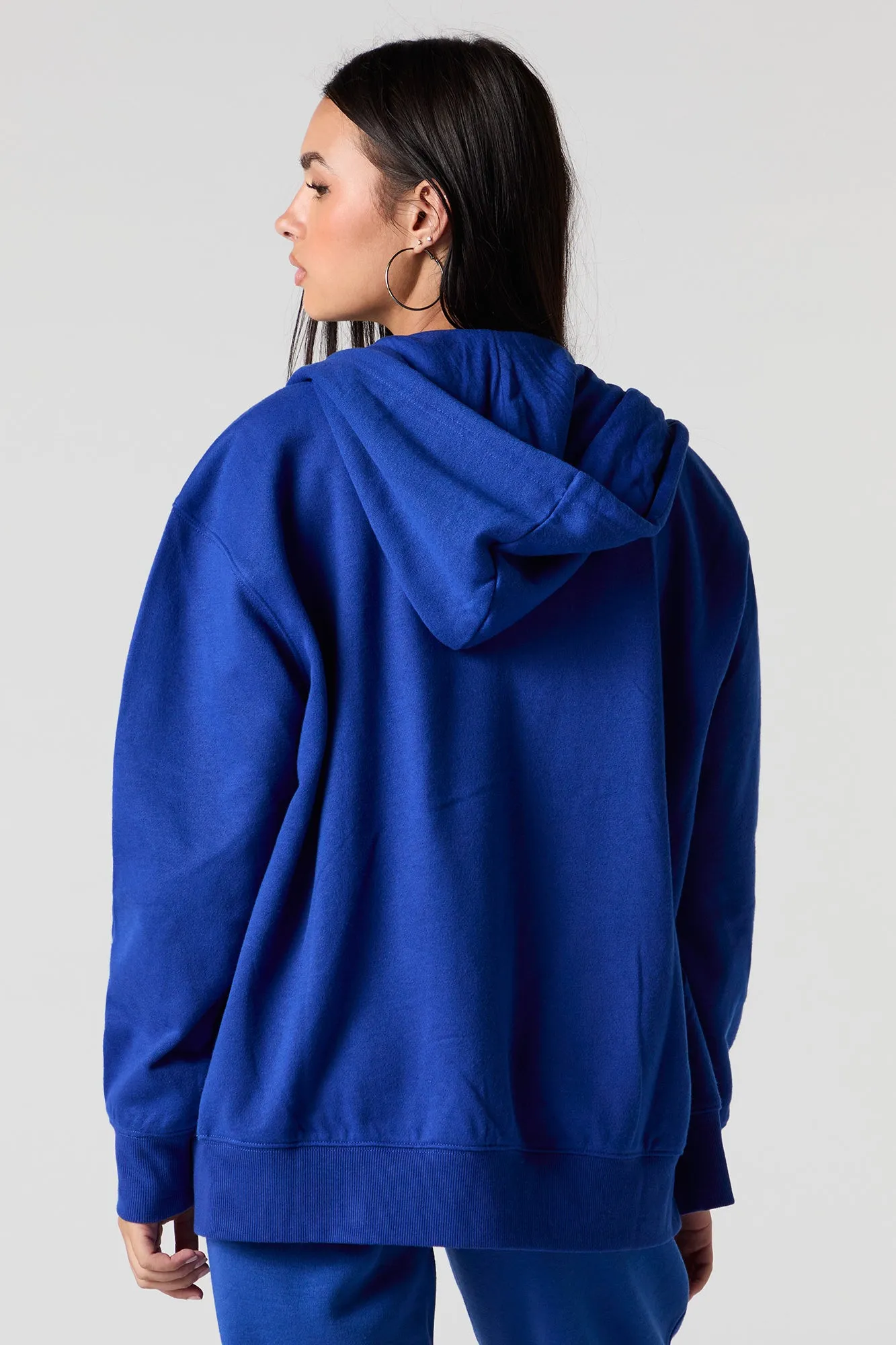 Oversized Zip-Up Fleece Hoodie sold by Urban Planet product image thumbnail 2