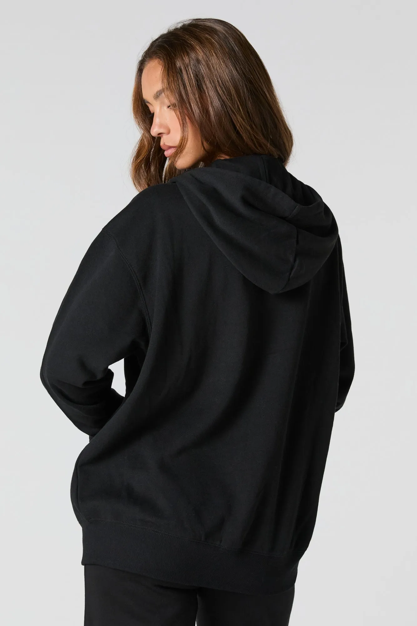 Oversized Zip-Up Fleece Hoodie sold by Urban Planet product image thumbnail 5