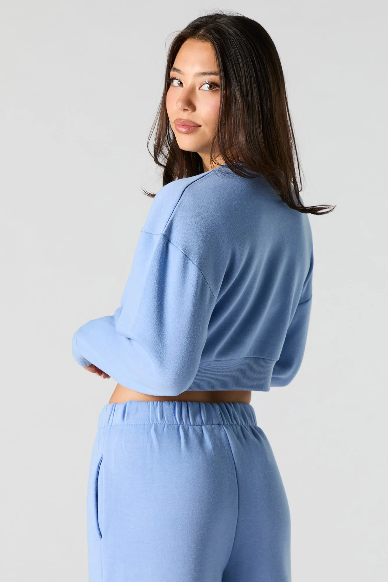 Fleece Cropped Sweatshirt sold by Urban Planet product image thumbnail 2