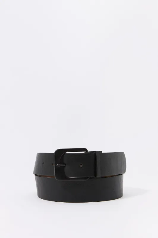 Faux Leather Reversible Square Buckle Belt sold by Urban Planet