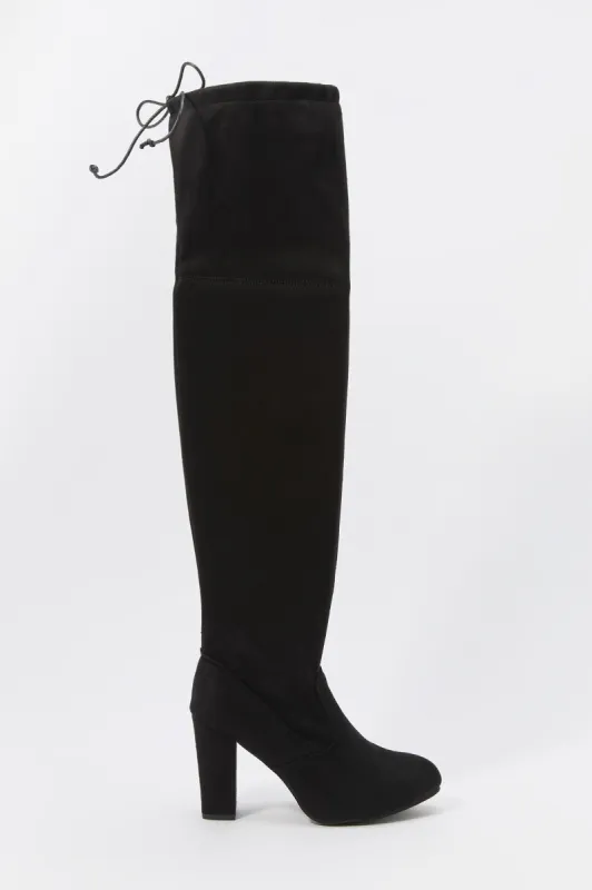 Self Tie Over the Knee Heeled Boot sold by Urban Planet