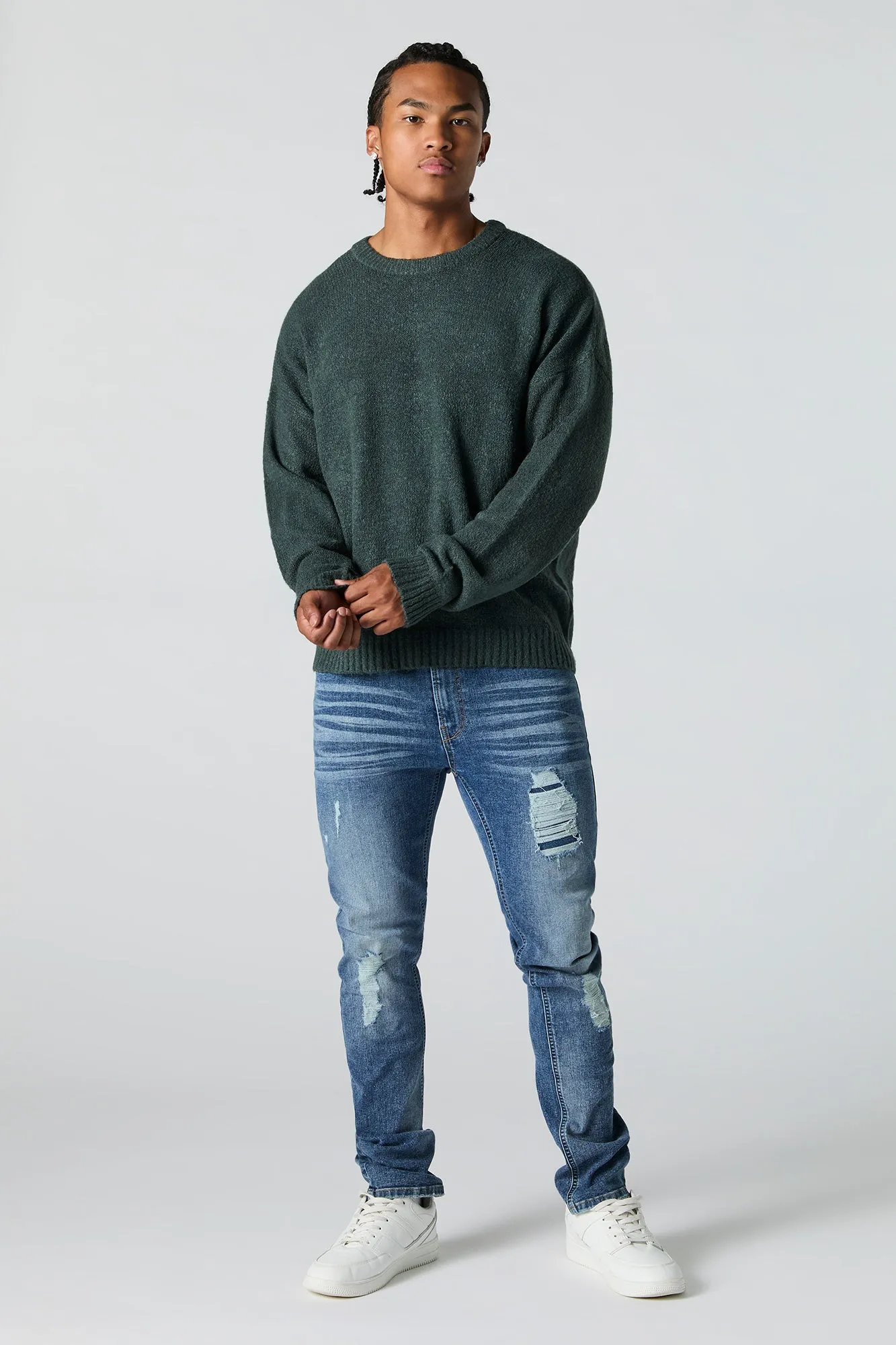 Chandail décontracté en tricot pelucheux sold by Urban Planet product image thumbnail 3