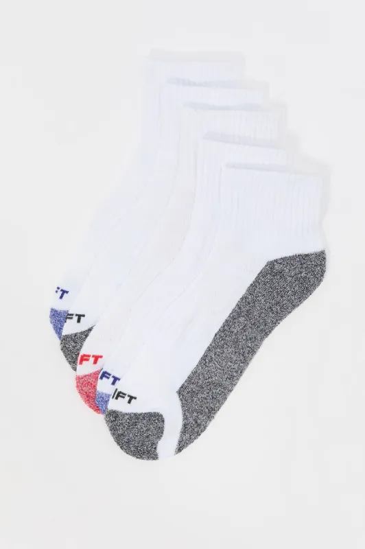 Coloured Marble Athletic Quarter Socks (5 Pack) sold by Urban Planet