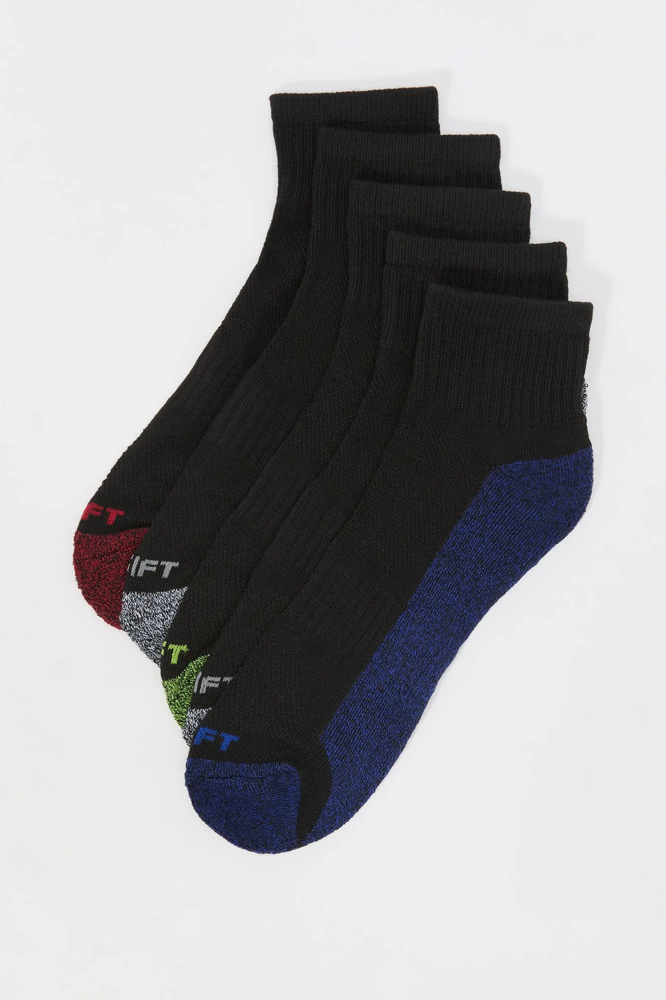 Coloured Marble Athletic Quarter Socks (5 Pack) sold by Urban Planet product image thumbnail 2
