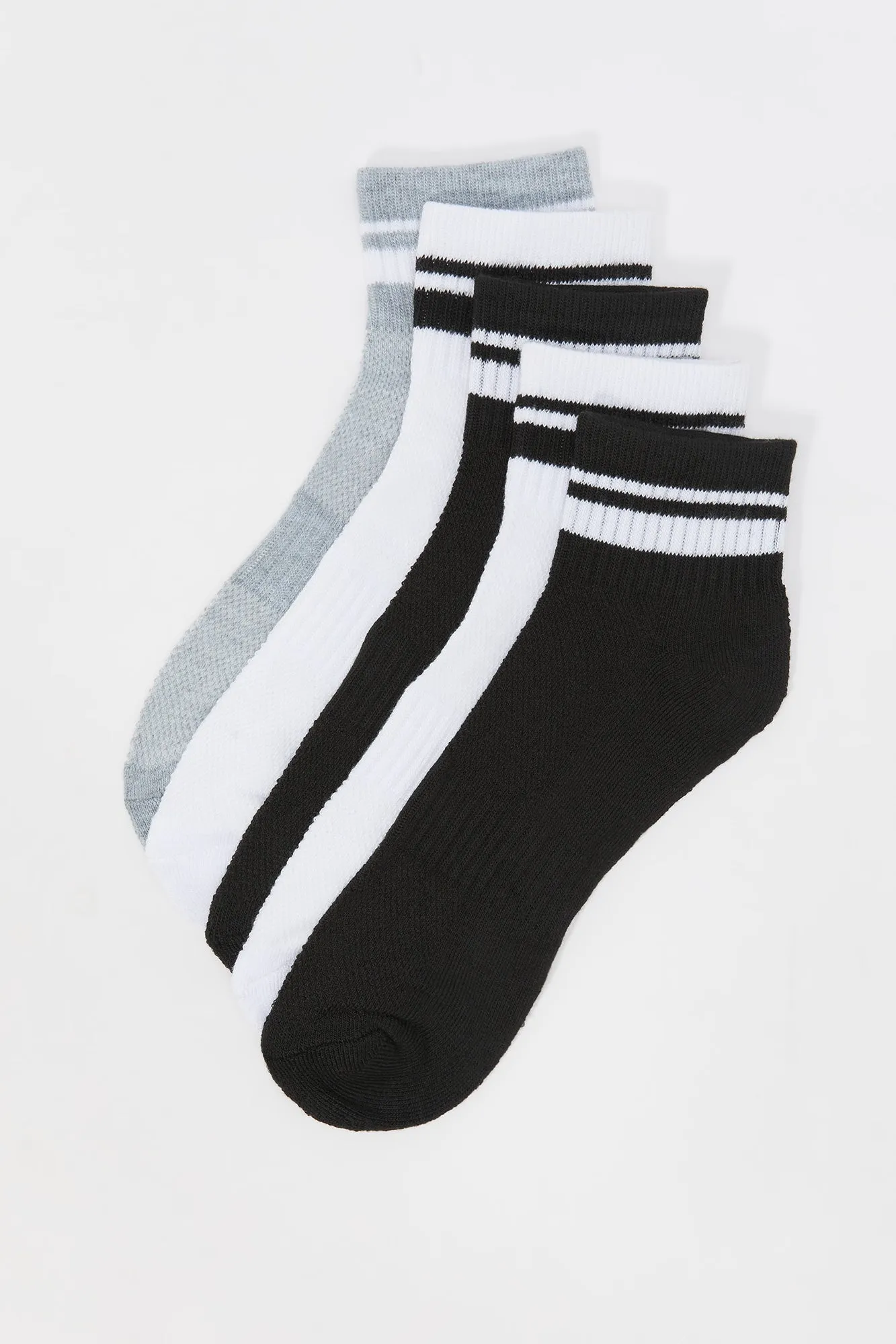 Striped Quarter Socks (5 Pack) sold by Urban Planet