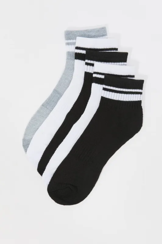 Chaussettes un quart rayées (paquet de 5) sold by Urban Planet