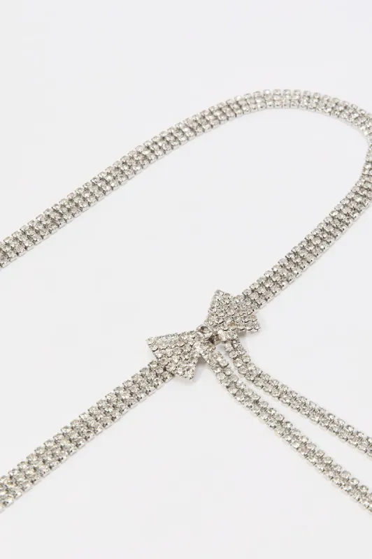 Rhinestone Bow Faux Pearl Belt sold by Urban Planet