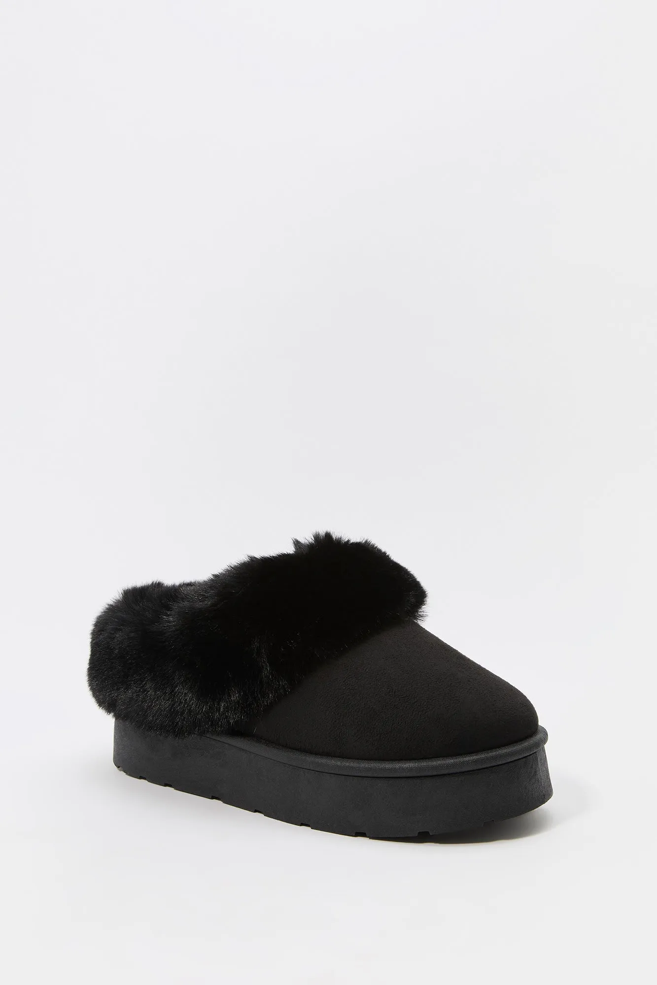 Faux Fur Collared Platform Slipper Booties sold by Urban Planet product image thumbnail 5