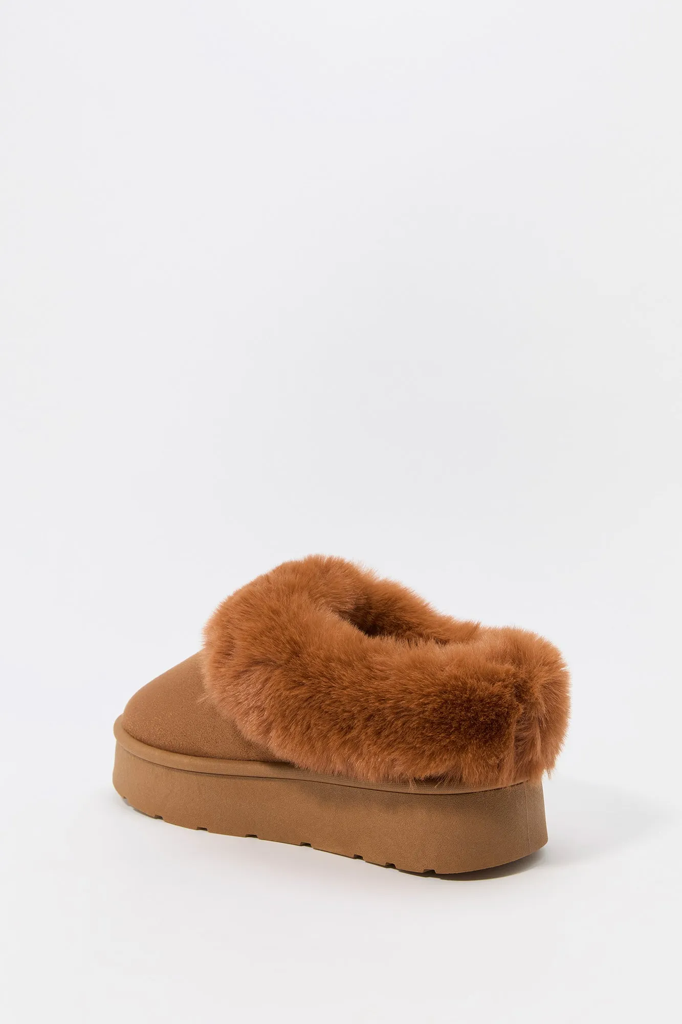 Faux Fur Collared Platform Slipper Booties sold by Urban Planet product image thumbnail 4