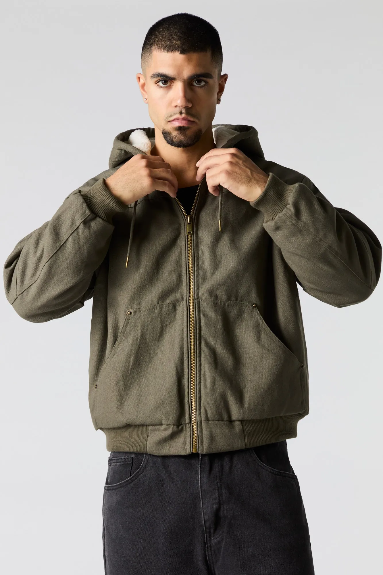 Blouson doublé de Sherpa avec fermeture à glissière sold by Urban Planet