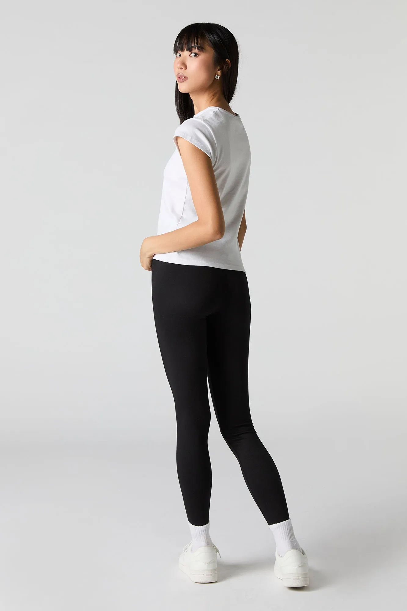 Soft Black High Rise Legging sold by Urban Planet product image thumbnail 3