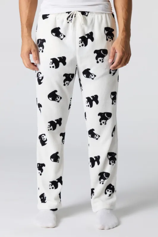 Panda Print Plush Pajama Pant sold by Urban Planet