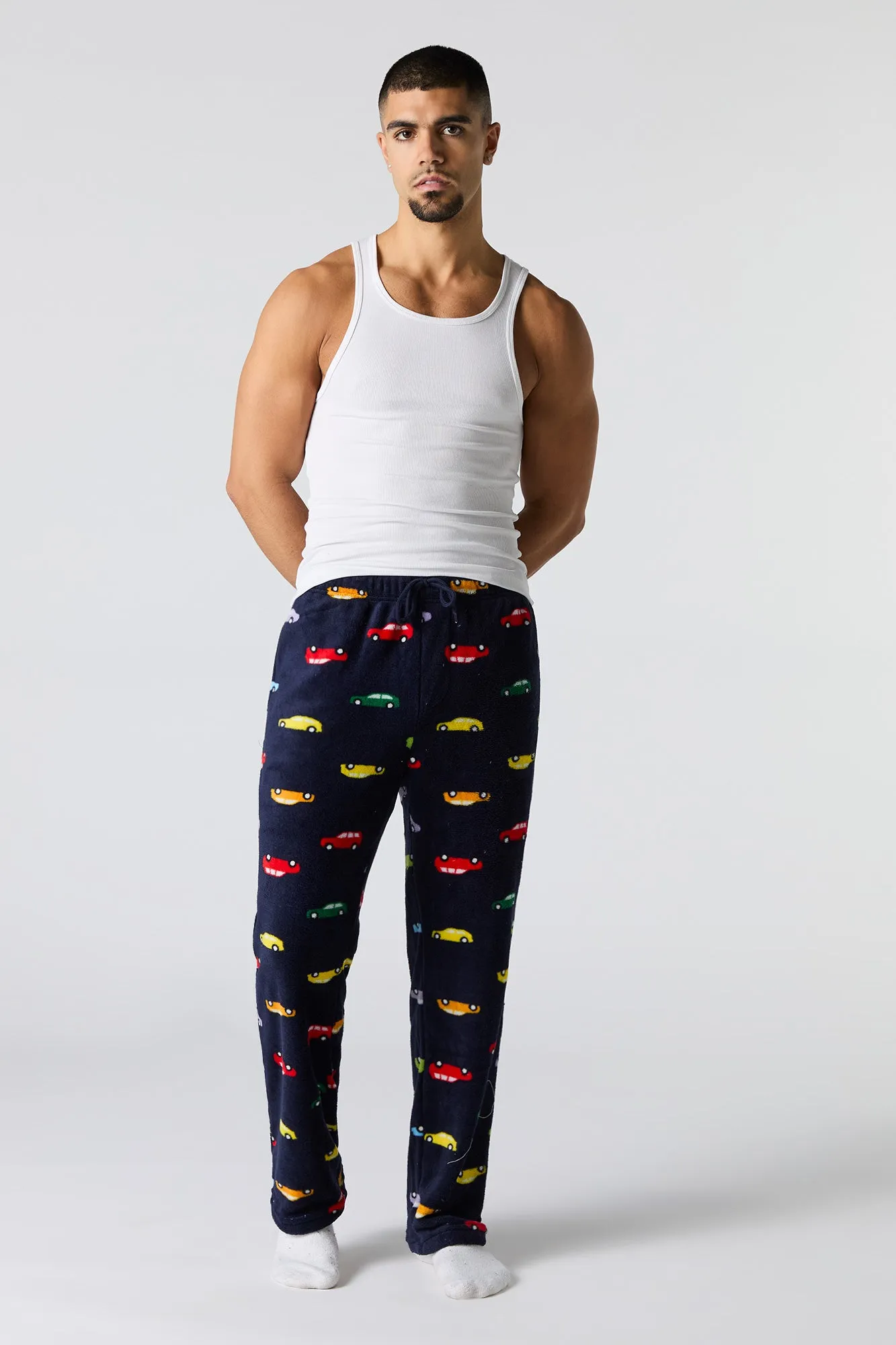 Car Print Plush Pajama Pant sold by Urban Planet product image thumbnail 2
