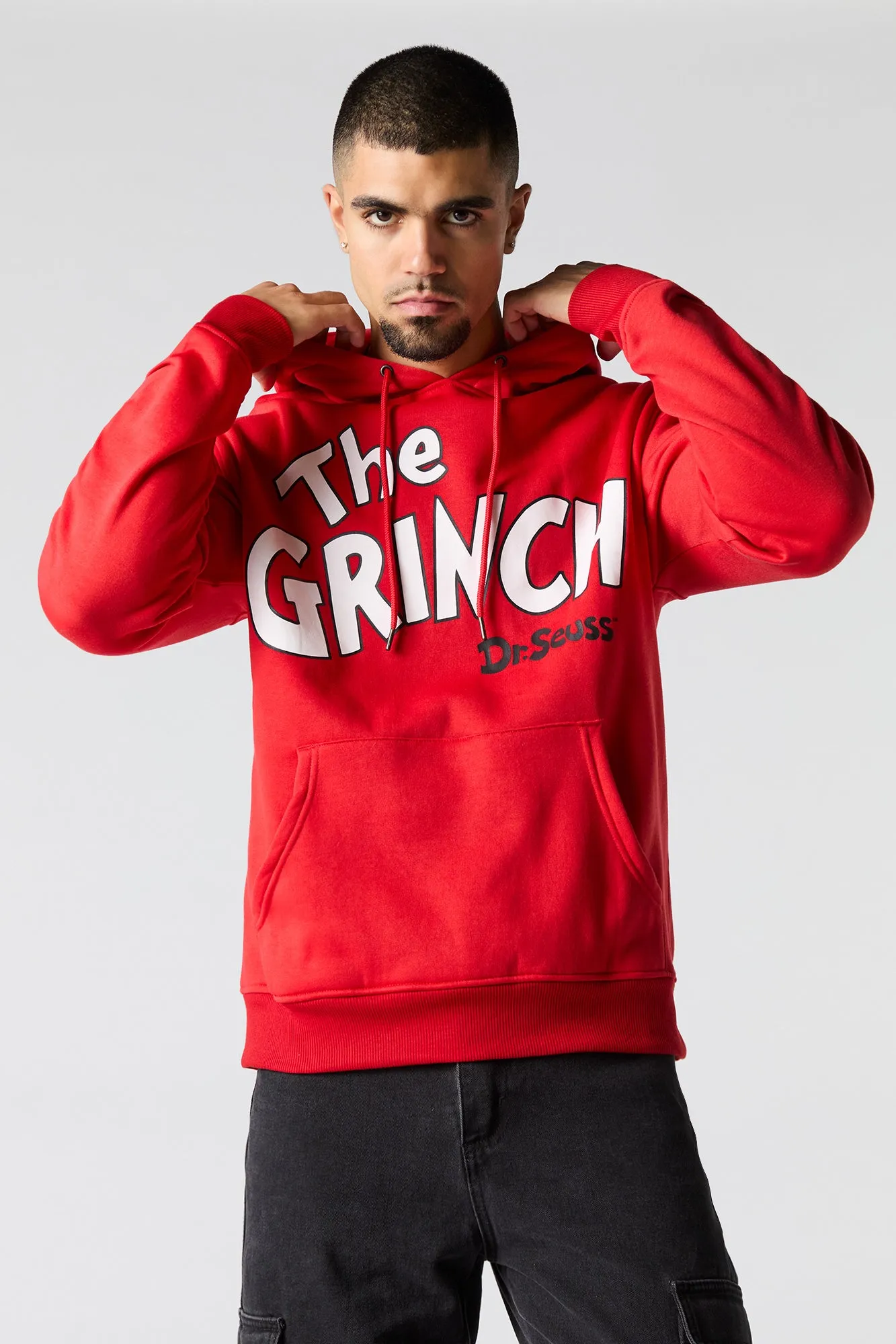 The Grinch Graphic Red Fleece Hoodie sold by Urban Planet