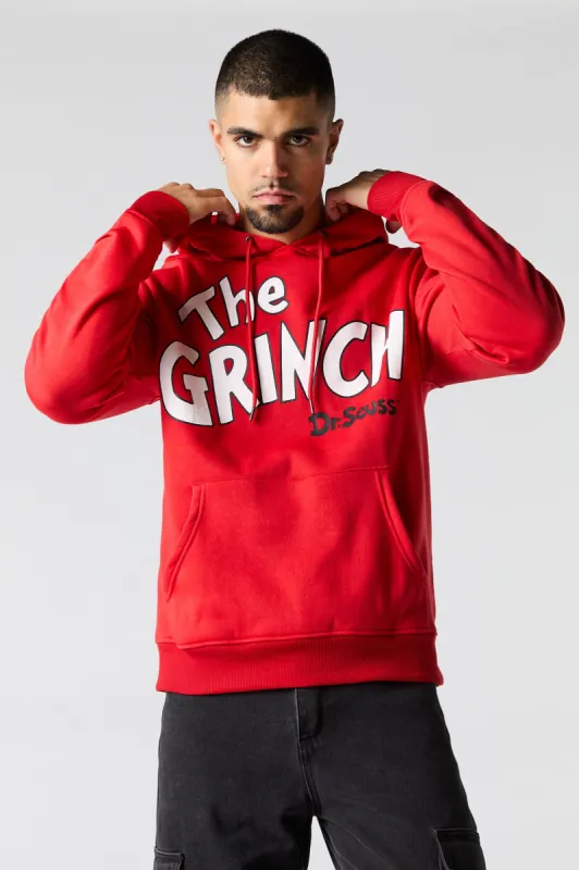 Haut à capuchon en molleton rouge avec imprimé The Grinch sold by Urban Planet
