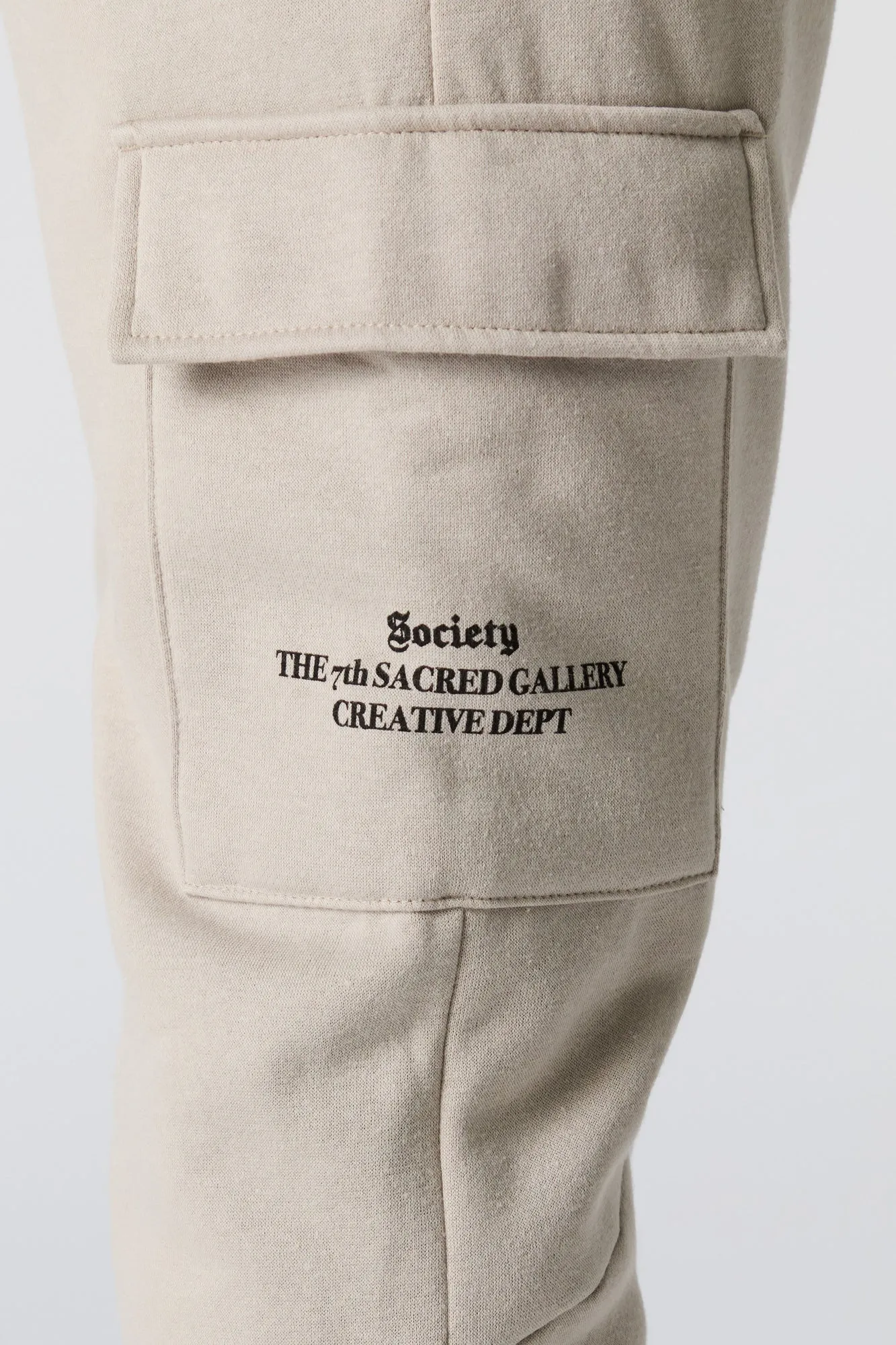 Embroidered Fleece Cargo Jogger sold by Urban Planet product image thumbnail 4