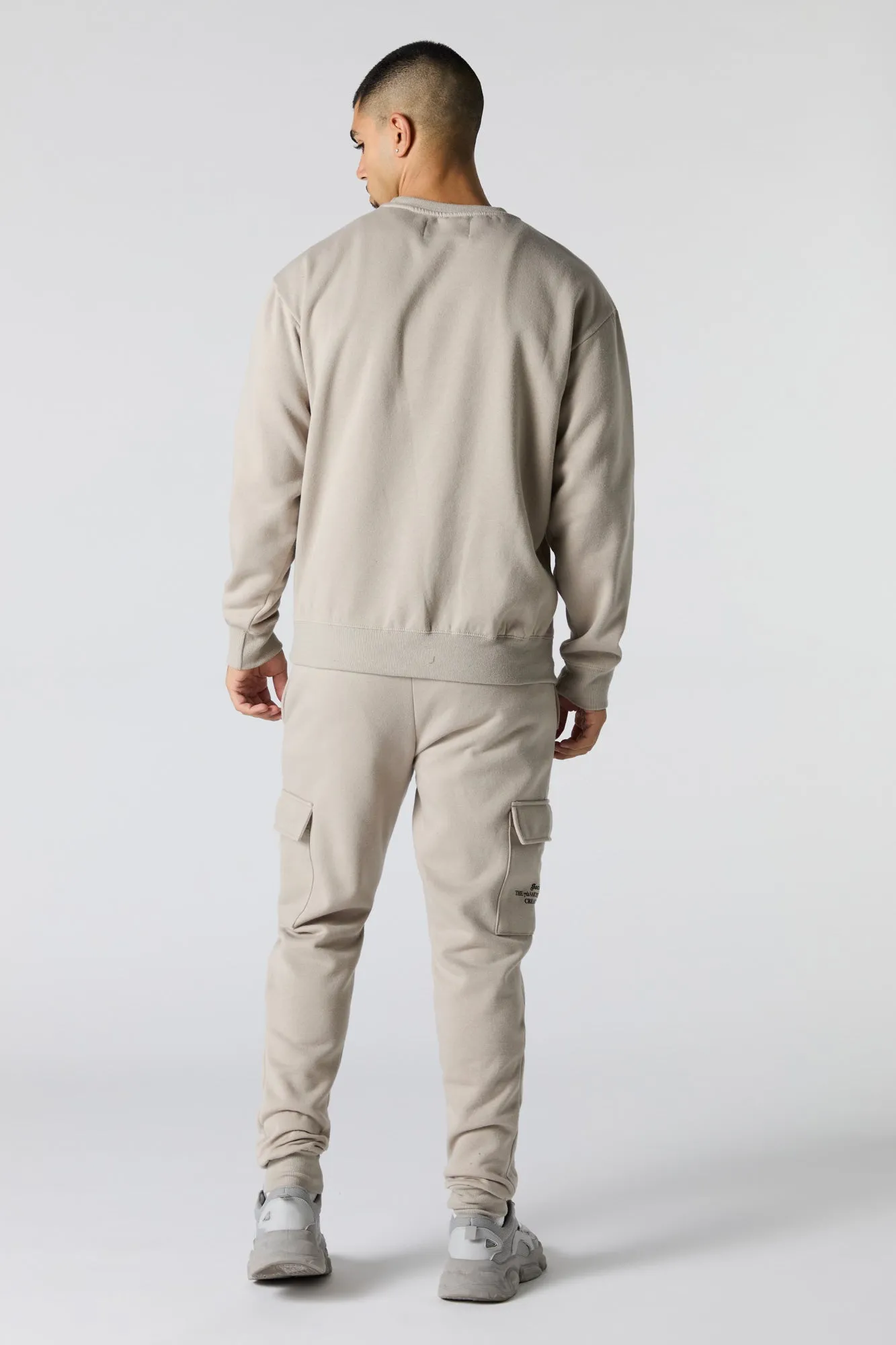 Embroidered Fleece Cargo Jogger sold by Urban Planet product image thumbnail 3
